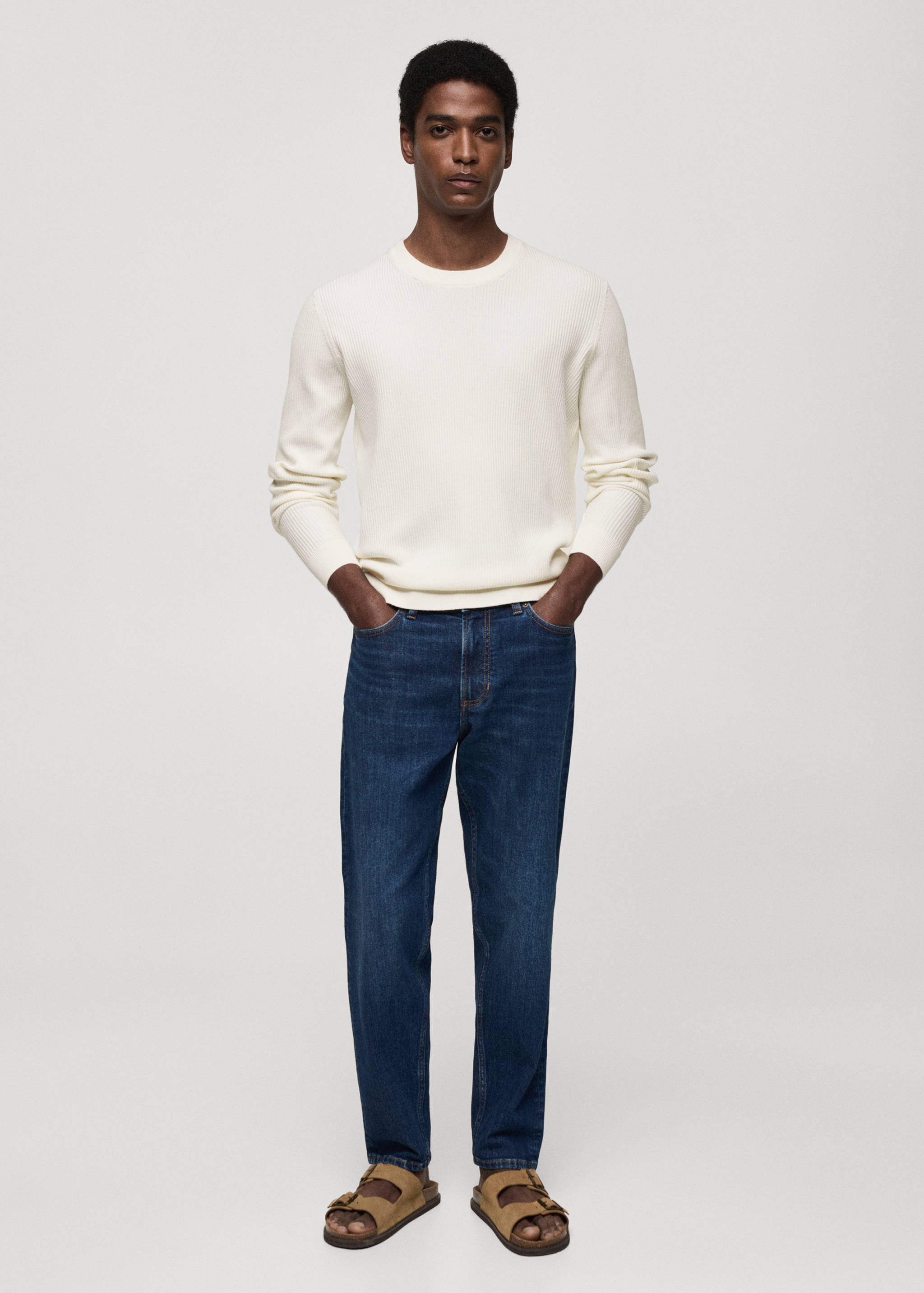 Rippstrickpullover aus Baumwolle - Allgemeine Ansicht