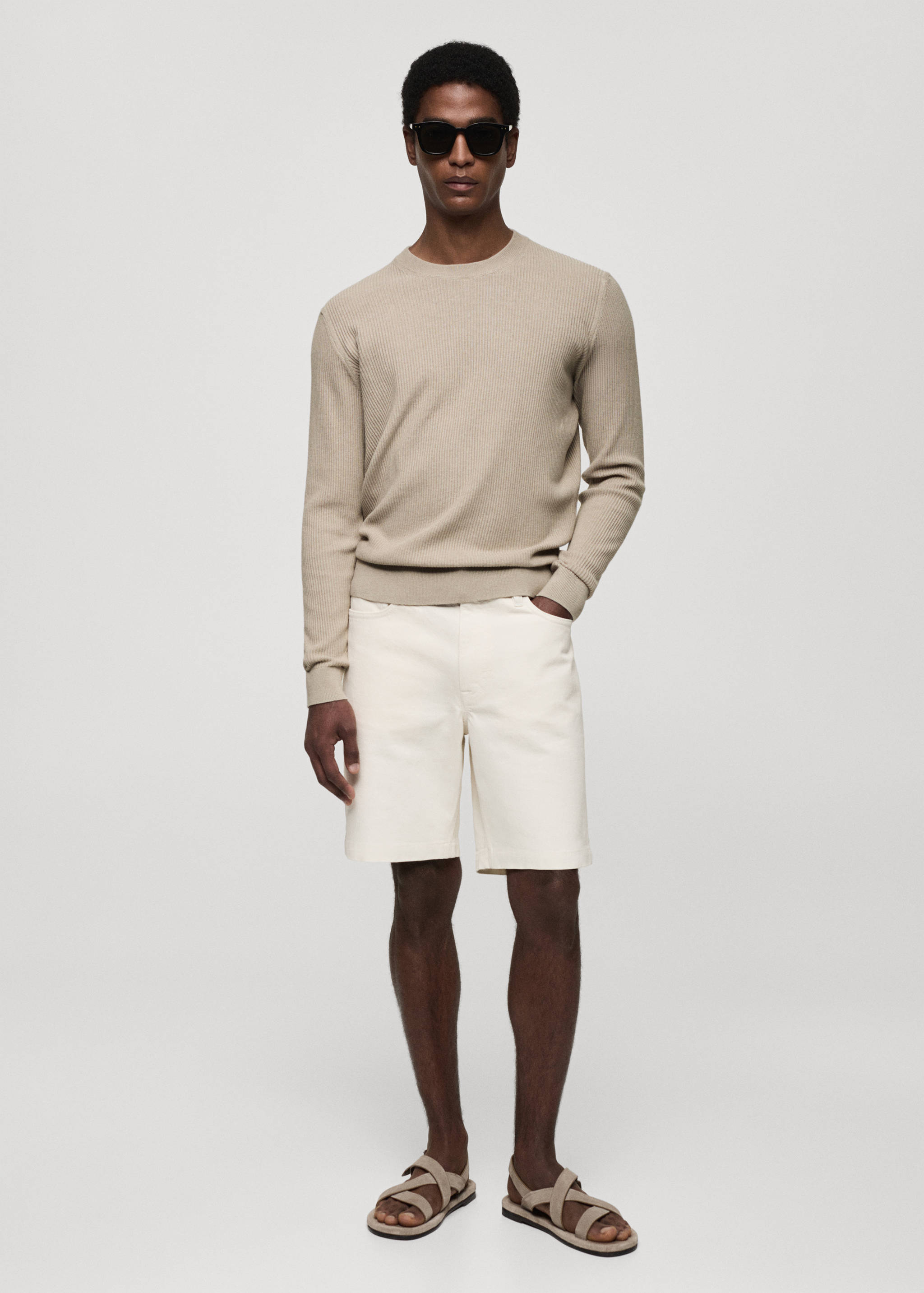 Rippstrickpullover aus Baumwolle - Allgemeine Ansicht