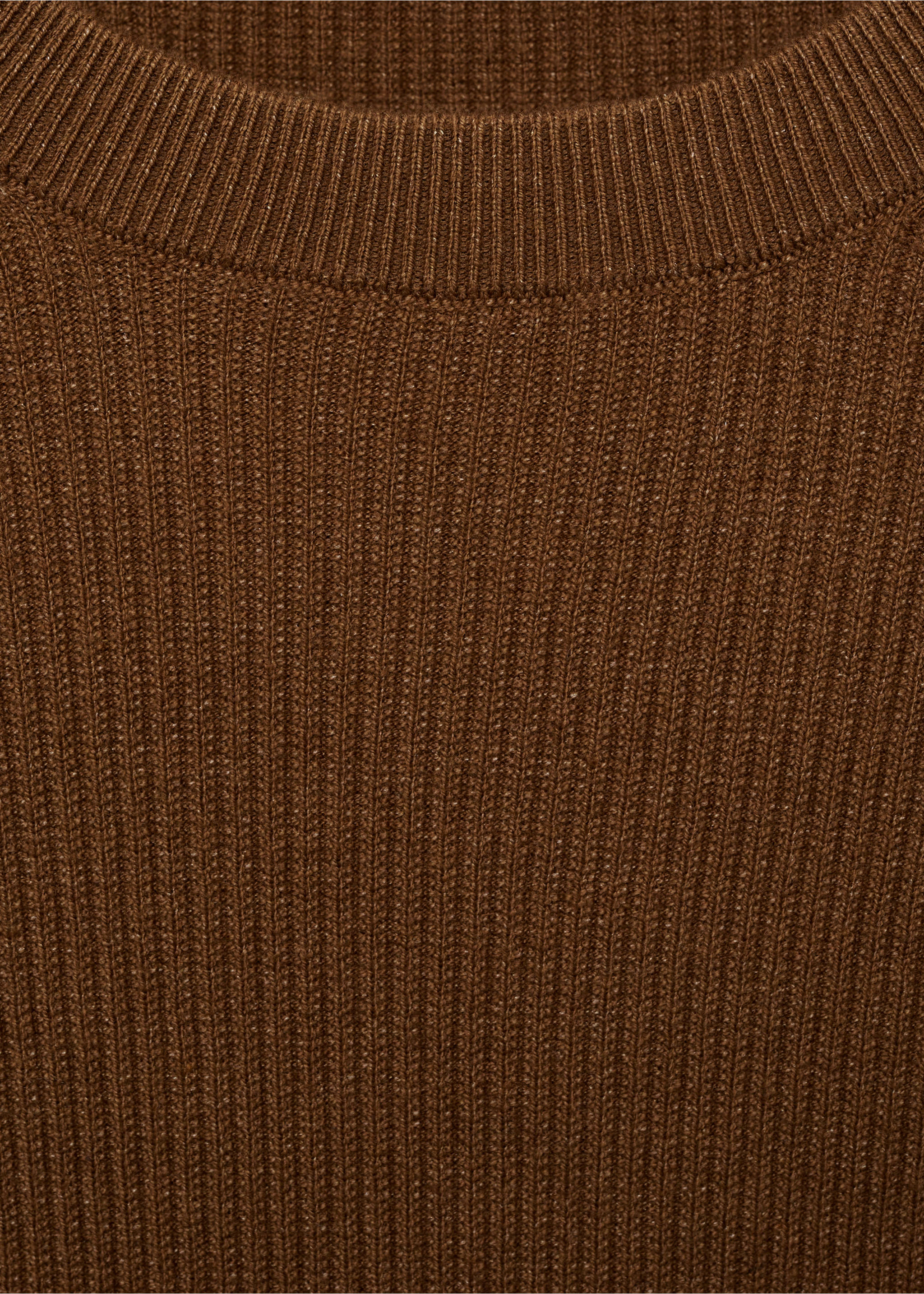 Rippstrickpullover aus Baumwolle - Detail des Artikels 8, Kaffeebraun. Ref: 77064443-00.