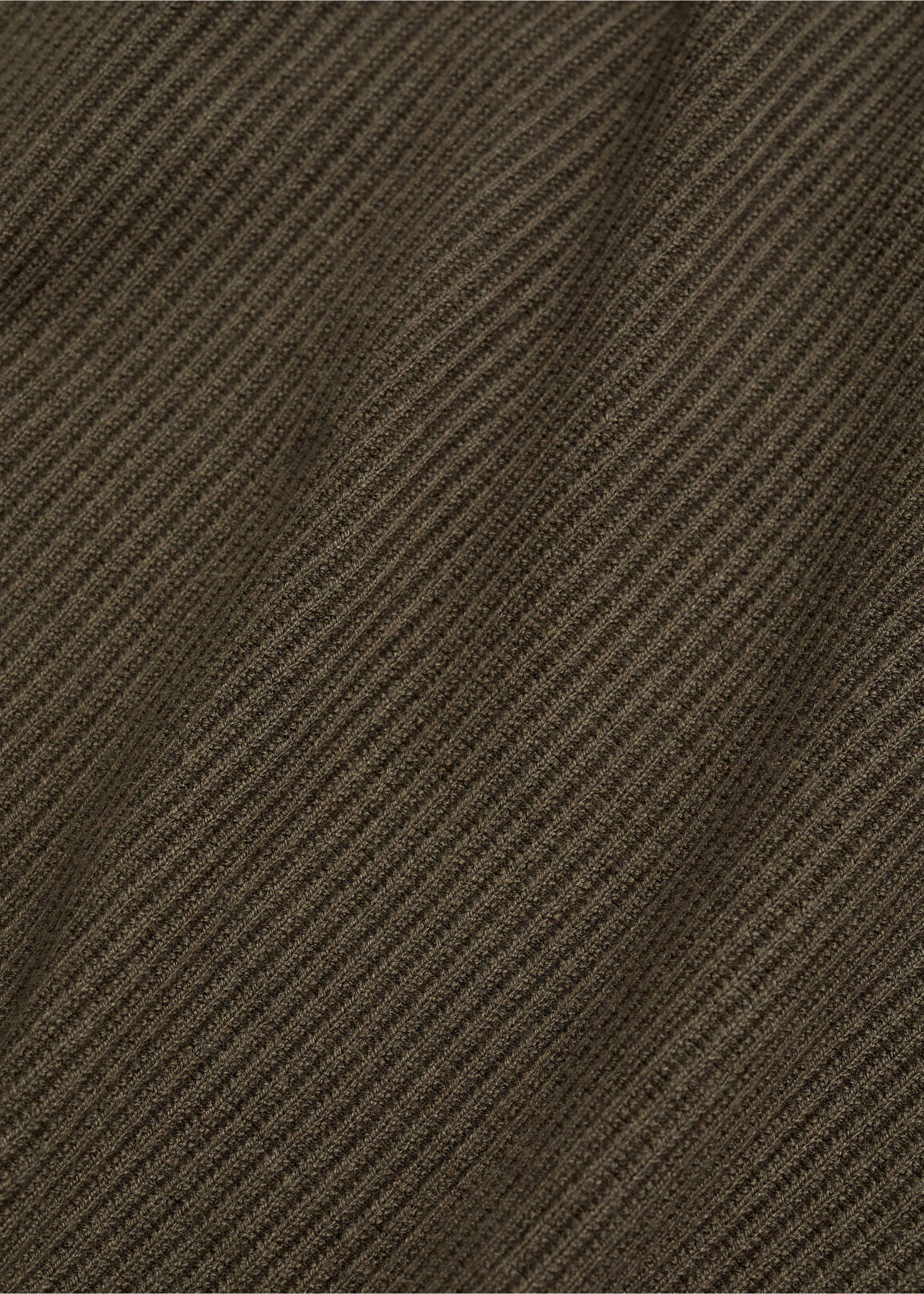 Ribbed cotton knitted sweater - Details of the article 0, Khaki. Ref: 77064443-00.