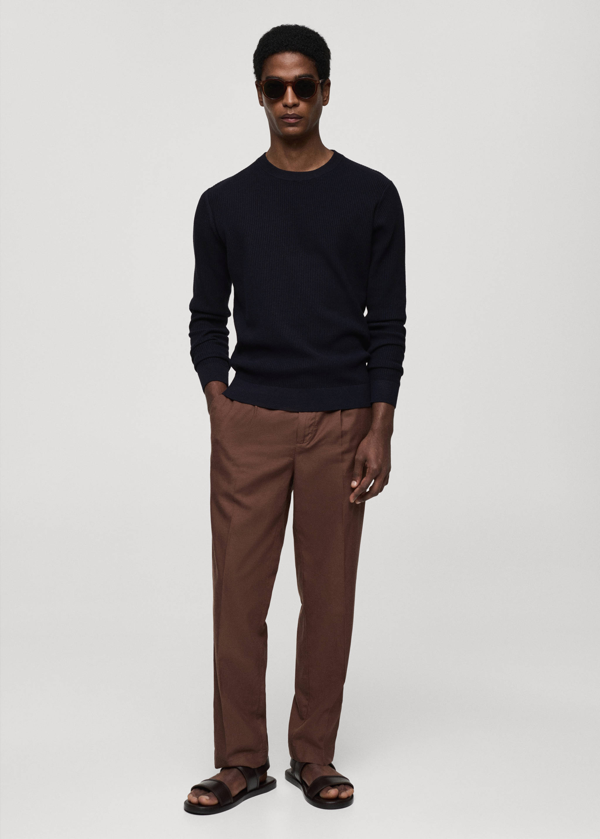 Rippstrickpullover aus Baumwolle - Allgemeine Ansicht