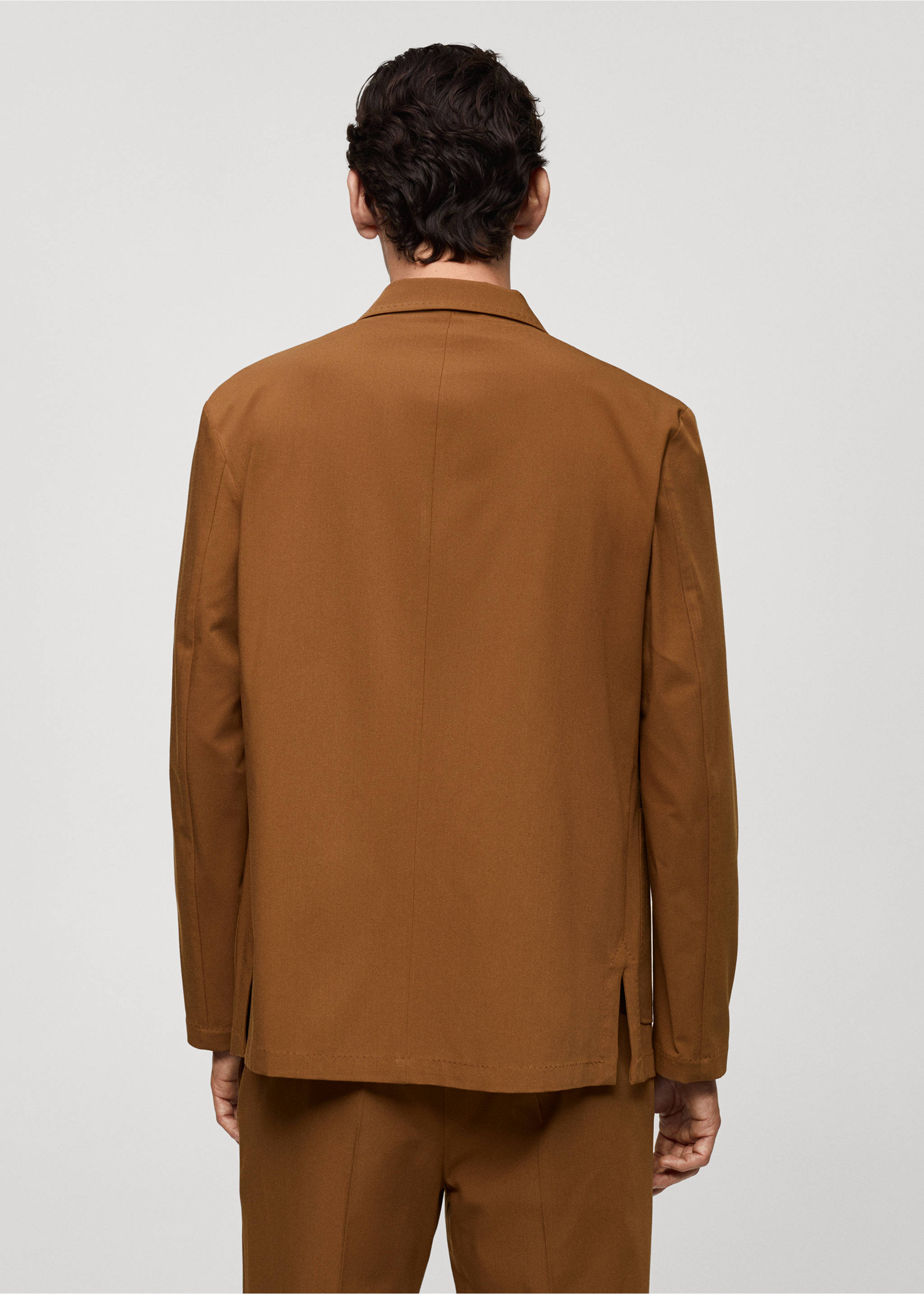 Slim-fit suit jacket with pockets - Reverse of the article, Burnt Orange. Ref: 77064444-00.