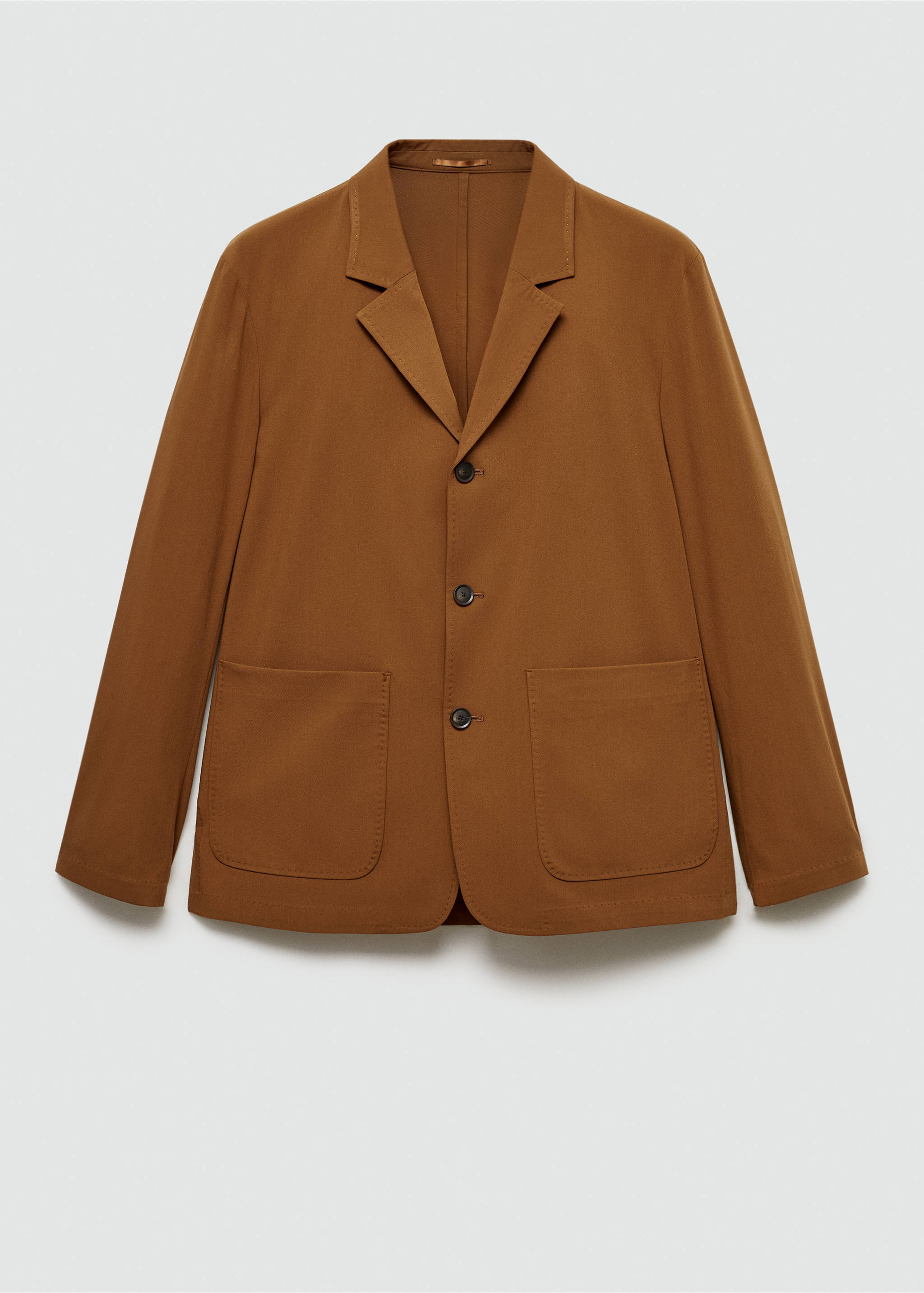 Slim-fit suit jacket with pockets - Article without model, Burnt Orange. Ref: 77064444-00.