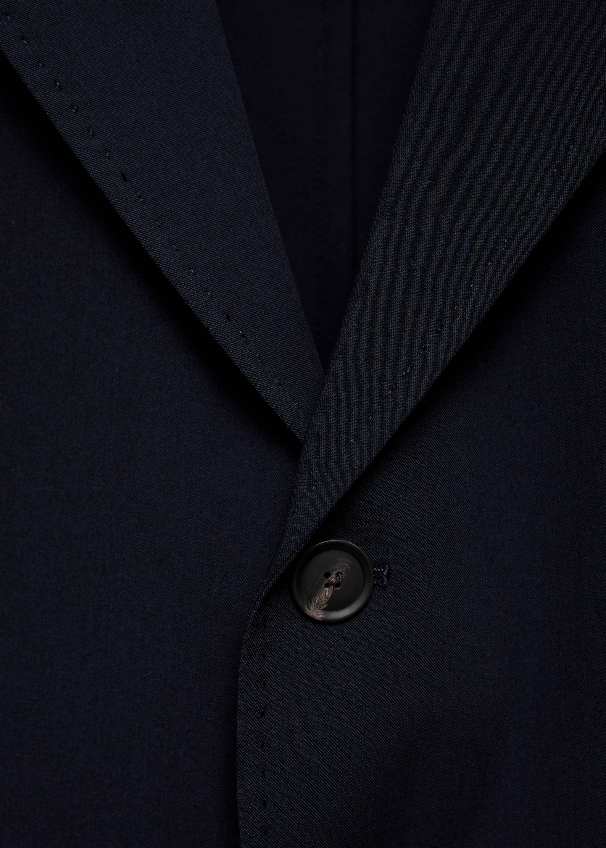 Americana traje slim fit bolsillos - Detalle del artículo 8, Azul marino oscuro. Ref: 77064444-00.