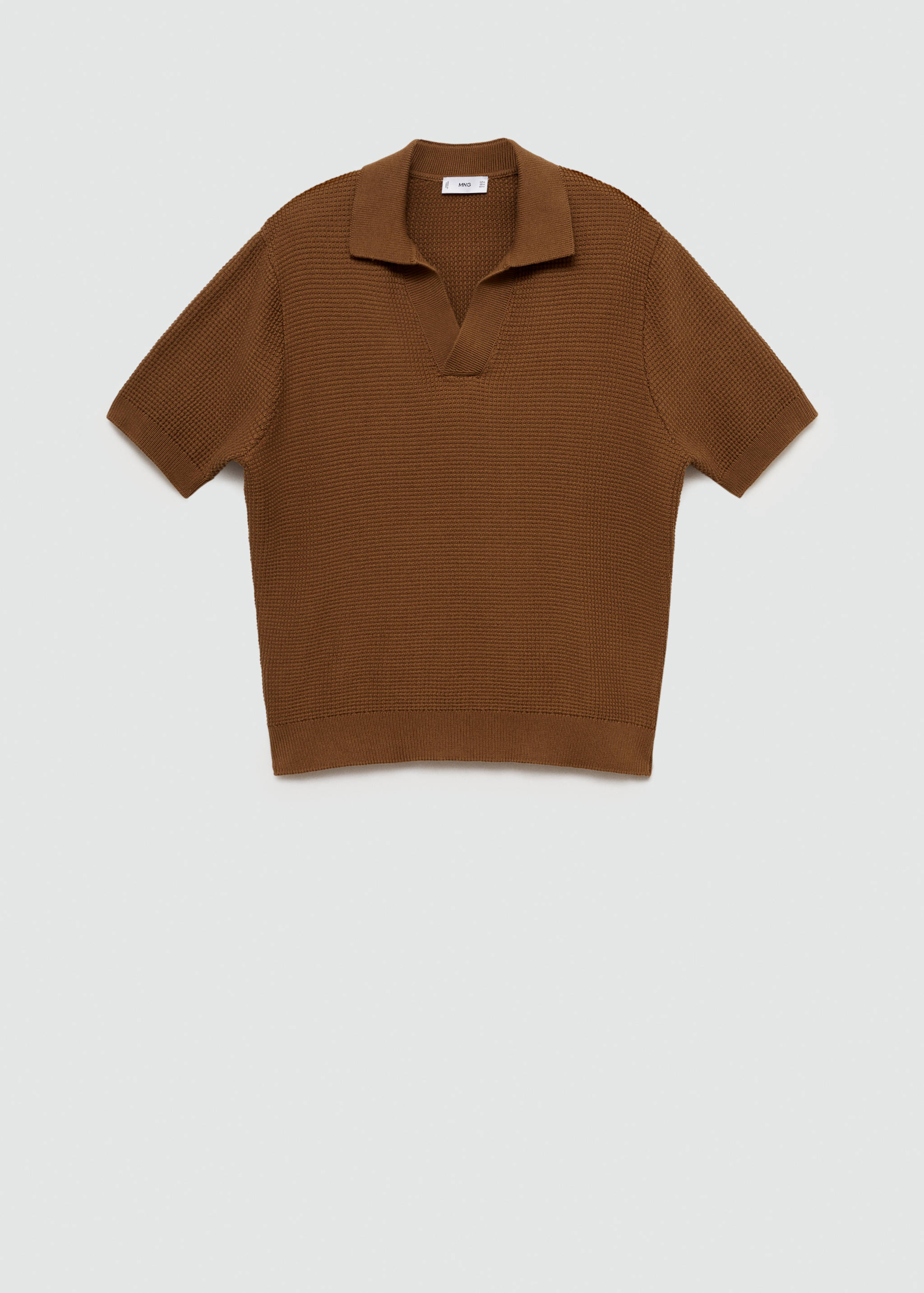 Polo de malha média de algodão com estrutura - Artigo sem modelo