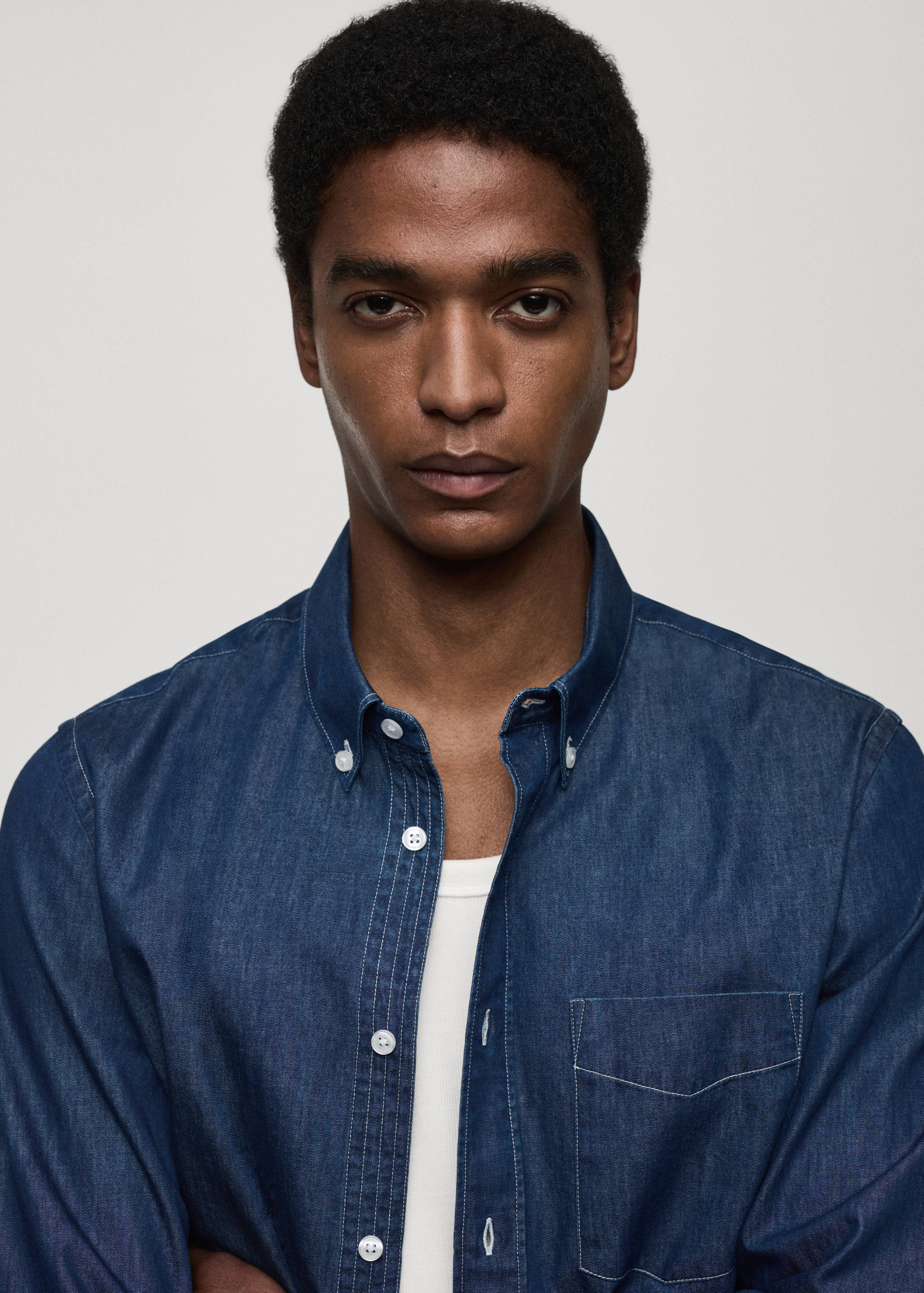 Camisa regular fit chambray algodón - Detalle del artículo 1