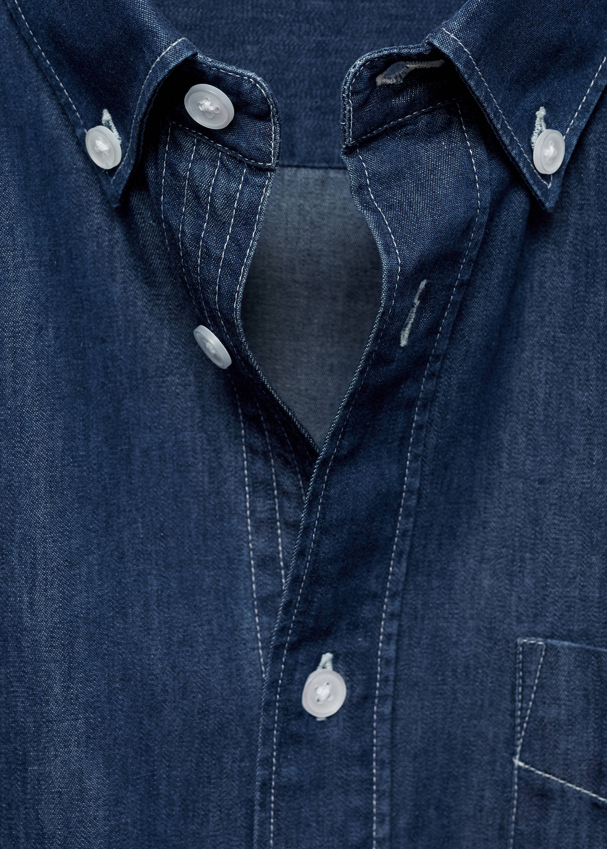 Camisa regular fit chambray algodón - Detalle del artículo 8