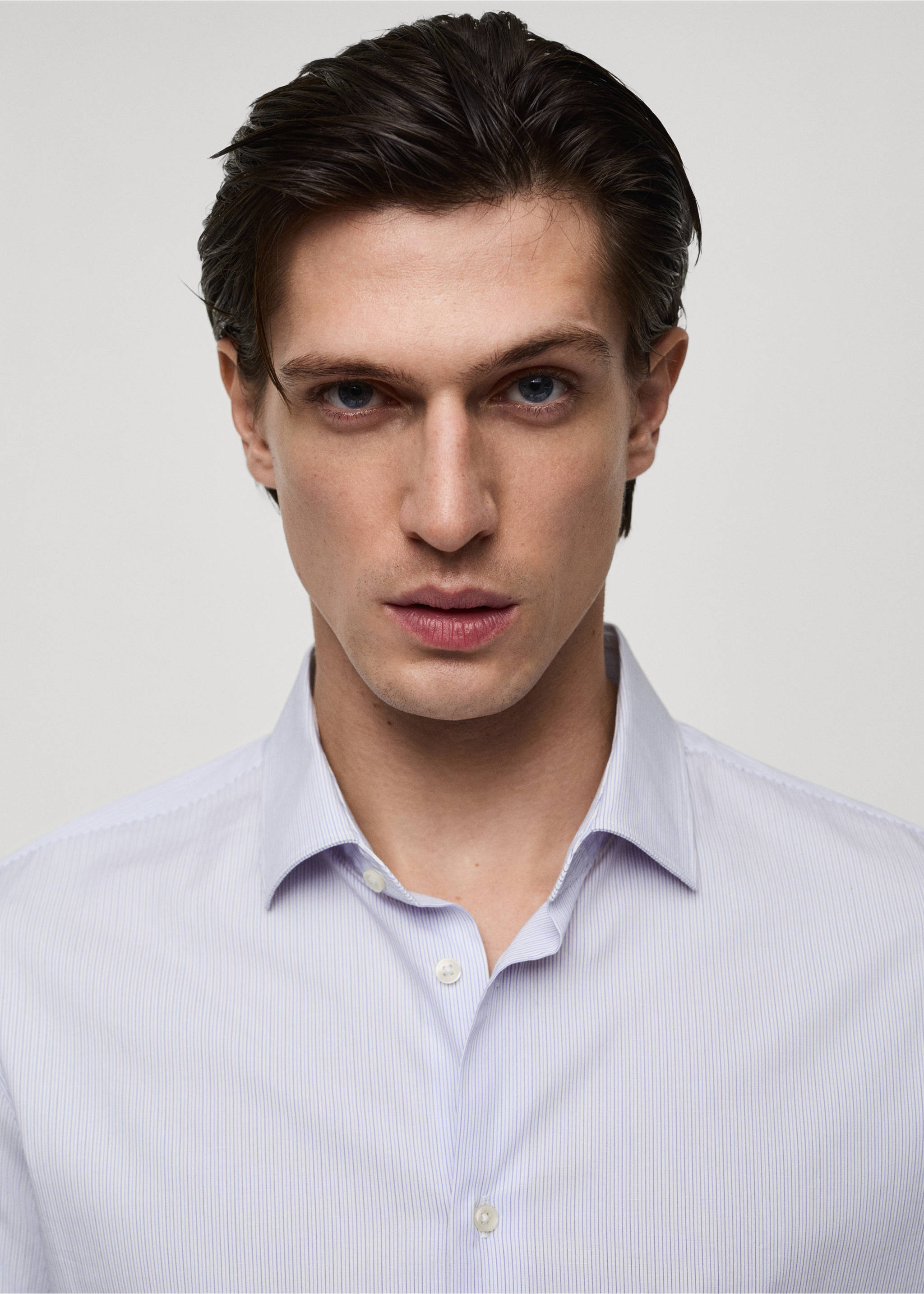 Chemise slim fit coton milleraies - Détail de l'article 1, Blanc. Ref: 77064448-00.