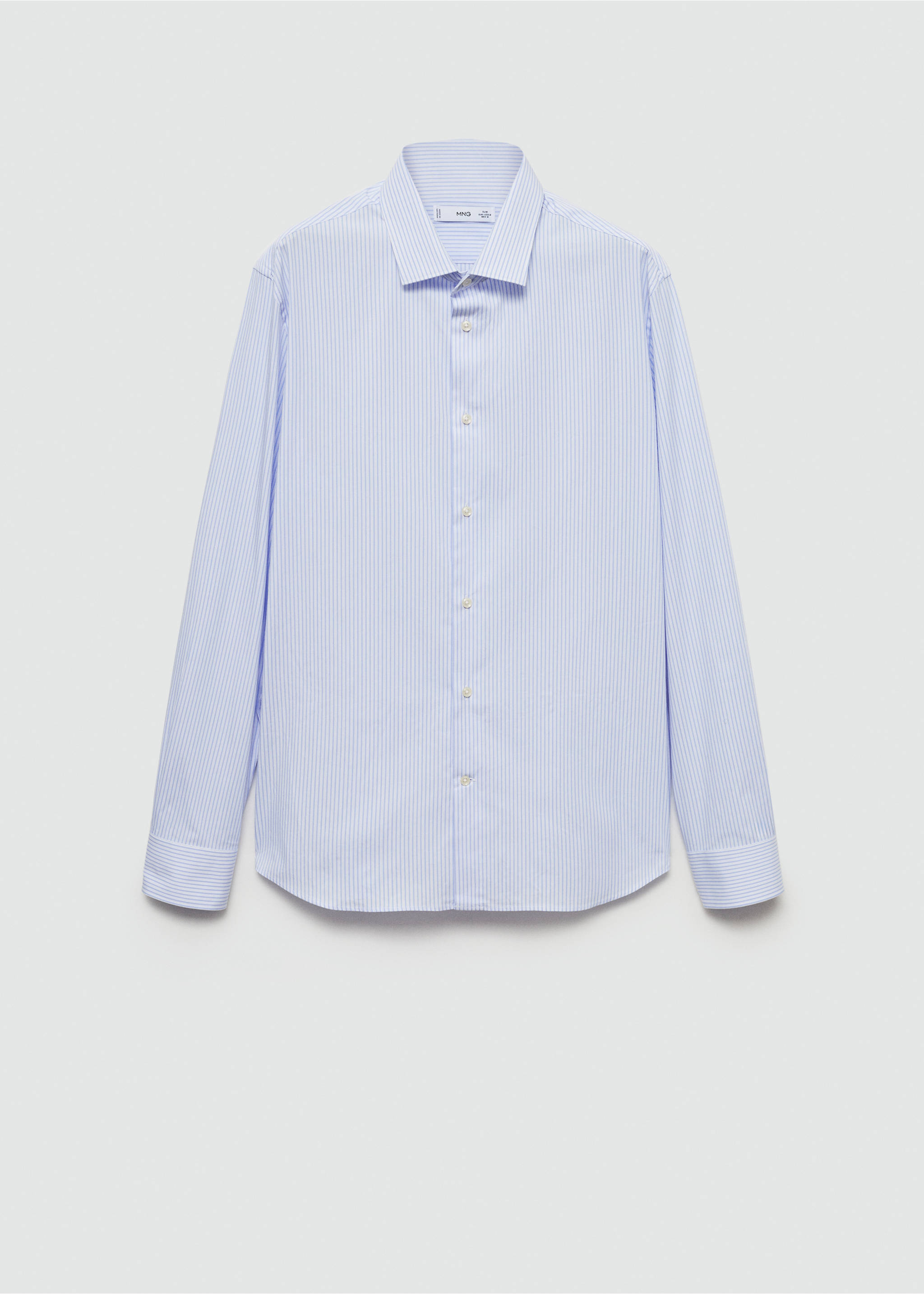 Chemise slim fit coton milleraies - Article sans modèle, Bleu ciel. Ref: 77064448-00.