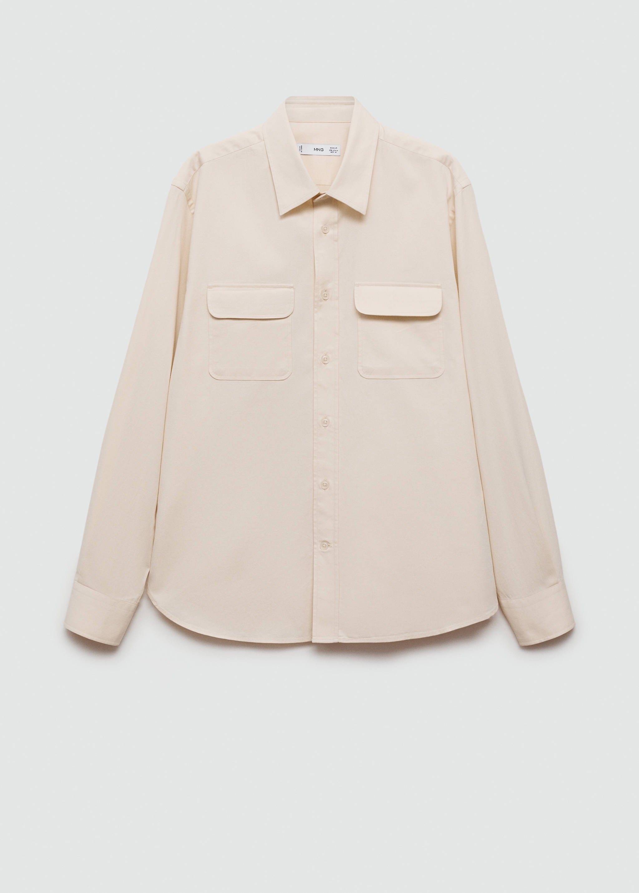 Twill cotton overshirt with pockets - Article without model