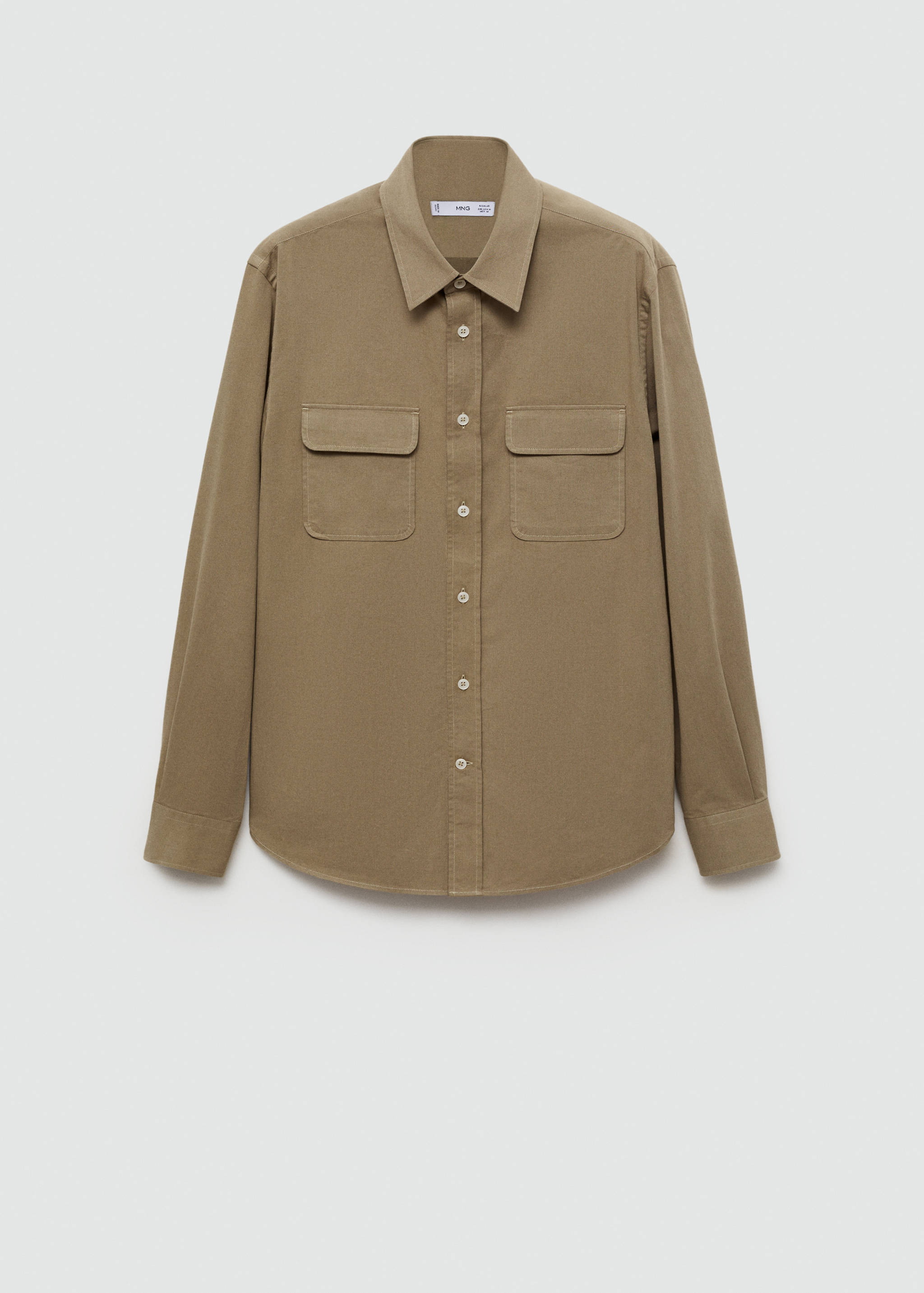 Twill cotton overshirt with pockets - Article without model