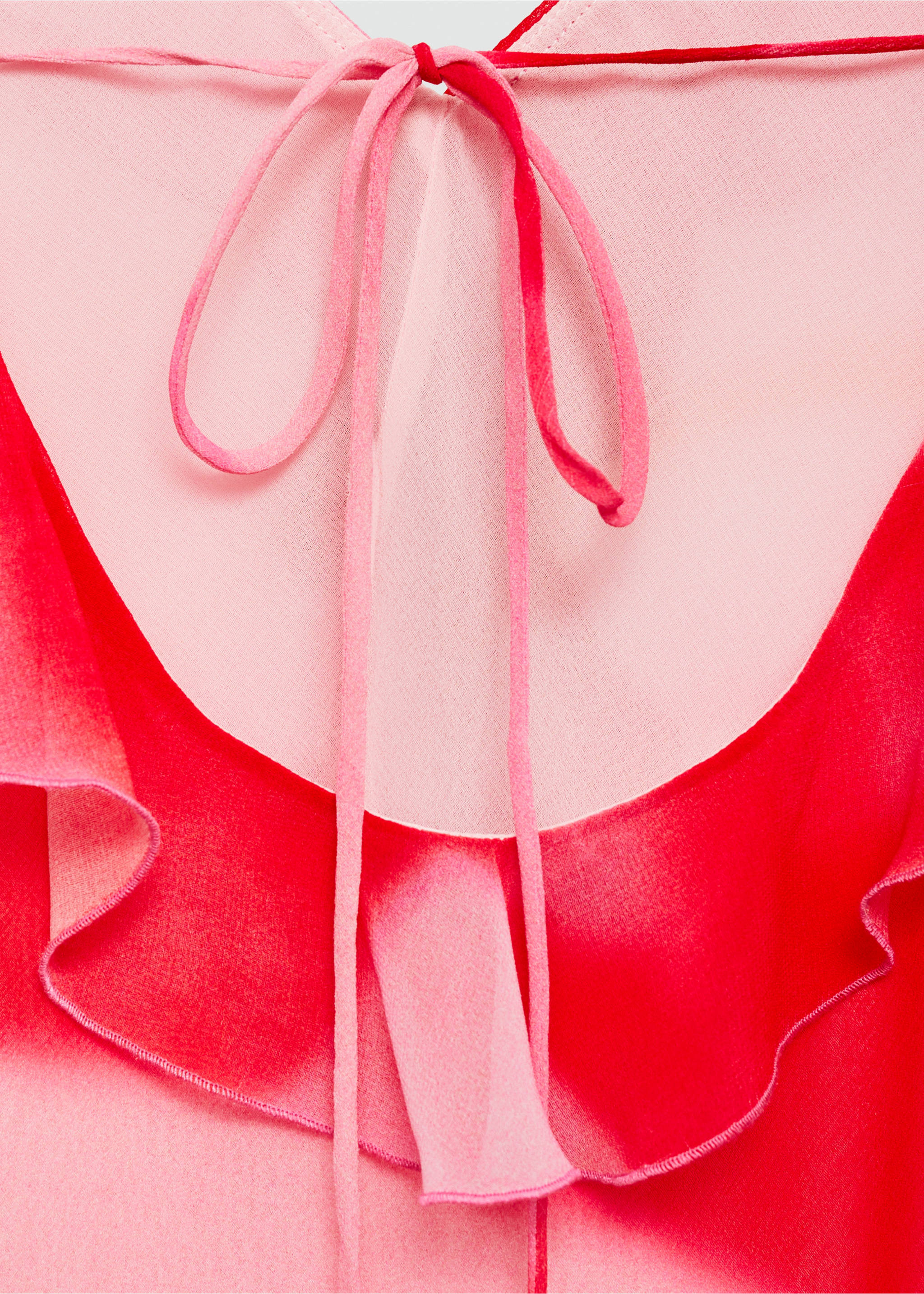 Volangklänning med slits - Detaljer om artikeln 0, Rosa. Ref: 77064454-00.