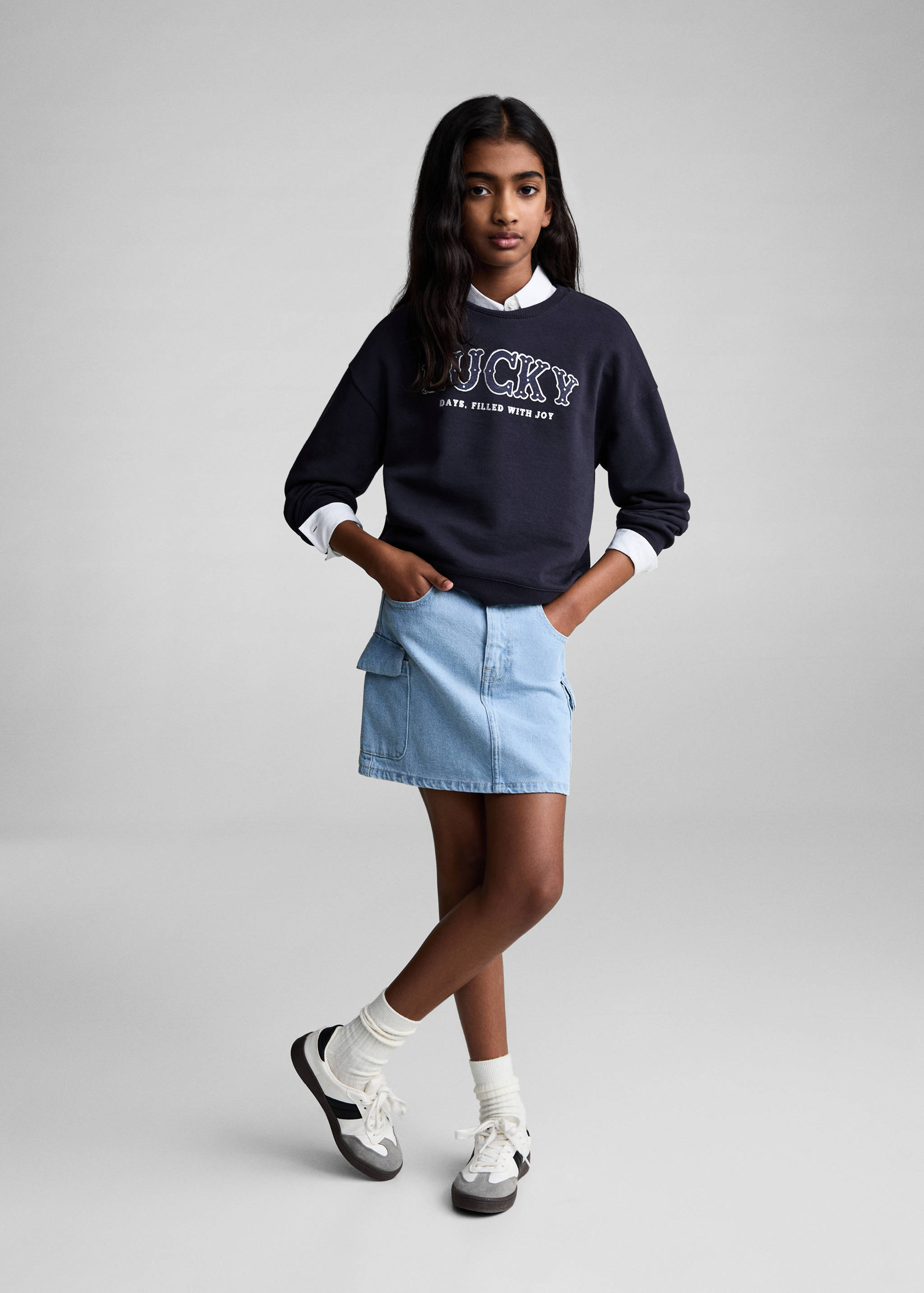 Texture details print sweatshirt - General plane