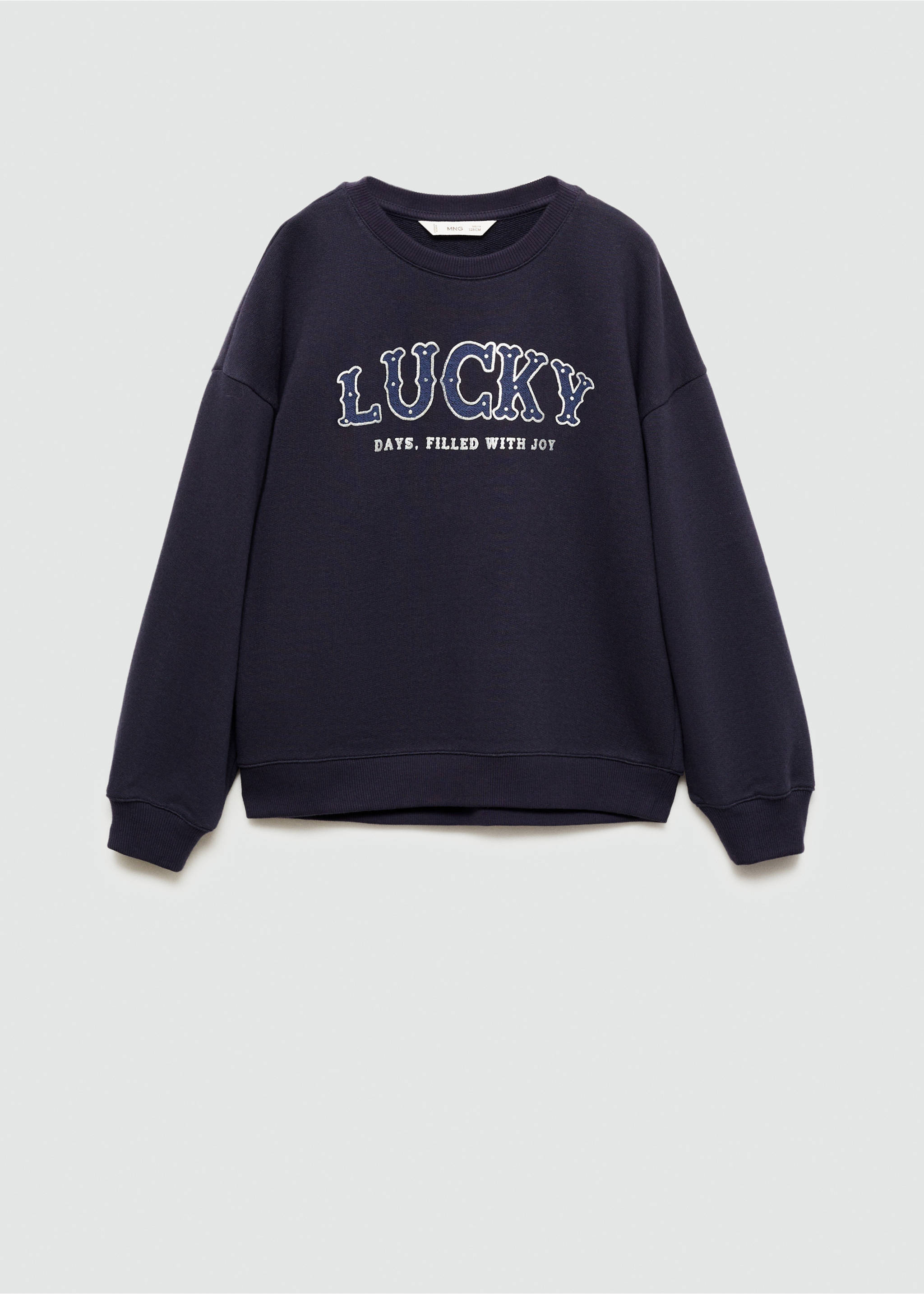 Texture details print sweatshirt - Article without model, Dark Navy. Ref: 77064455-00.