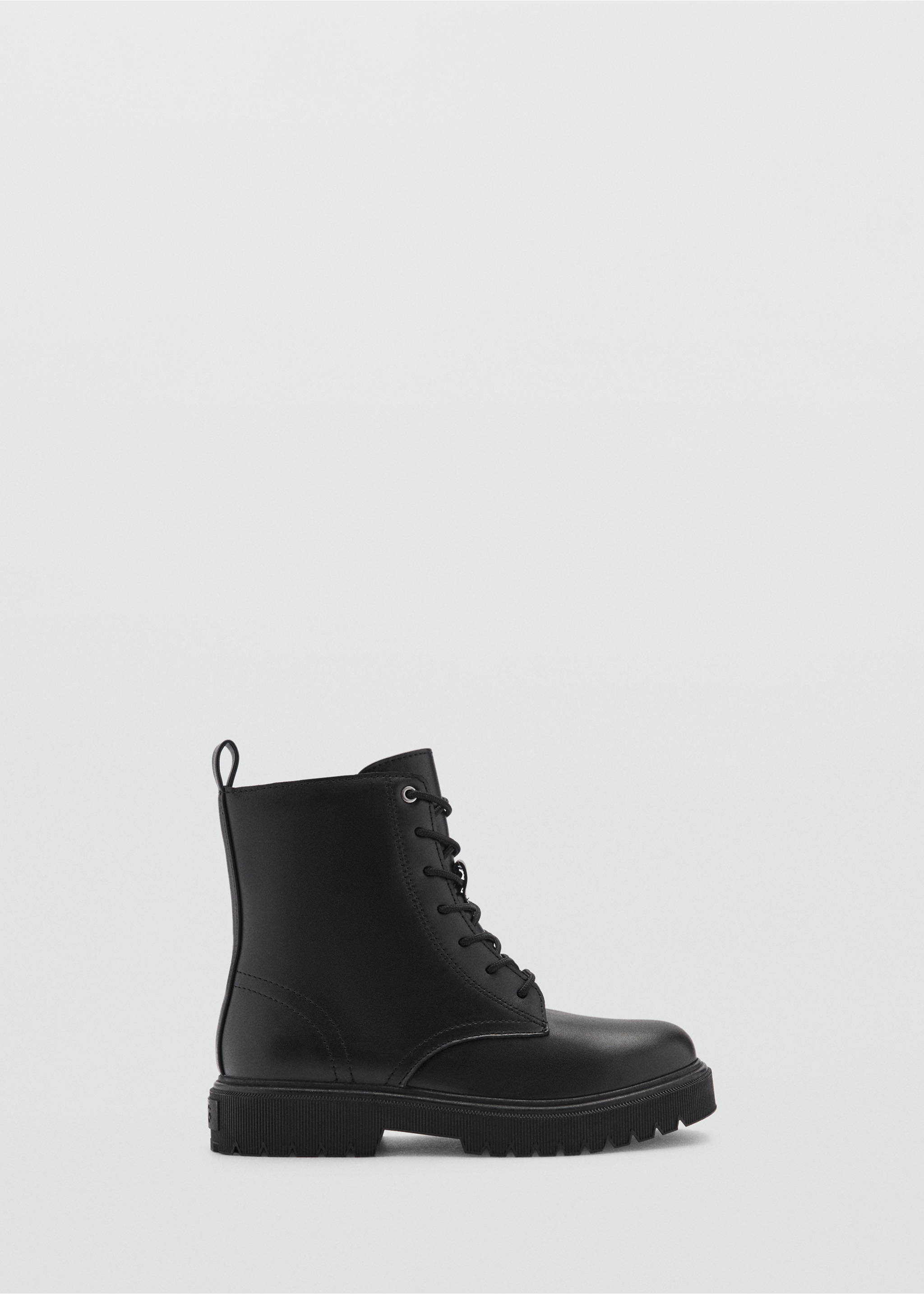Lace-up leather ankle boots - Article without model, Black. Ref: 77064763-00.