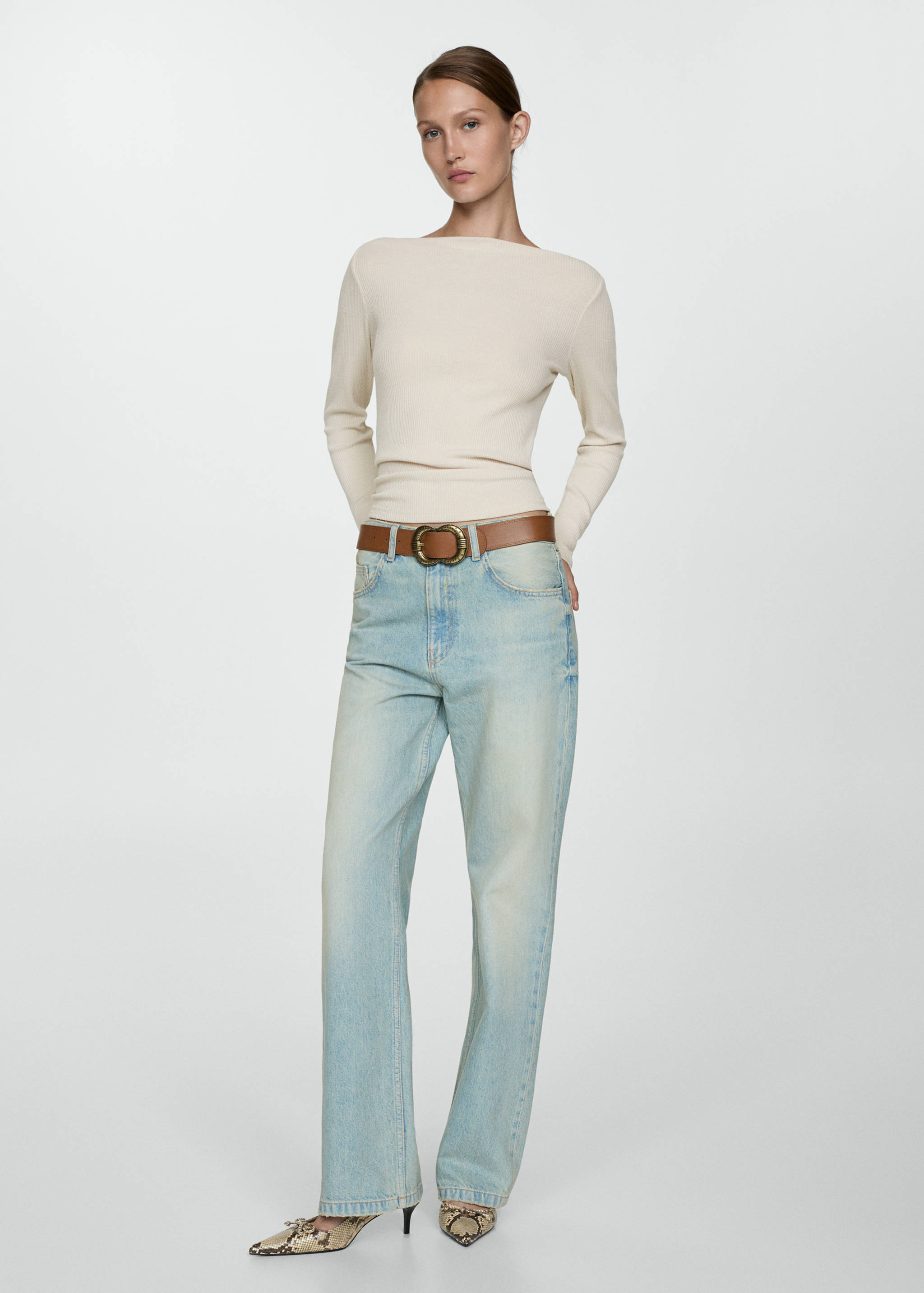 Camiseta punto manga larga - Plano general