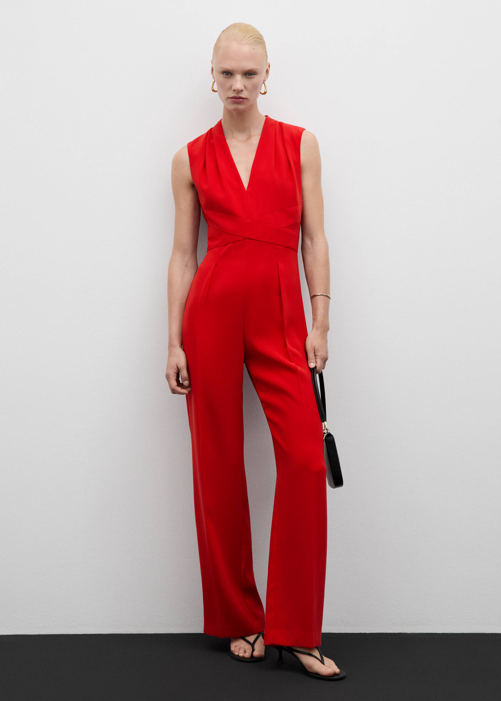 Long jumpsuit with crossover detail - General plane