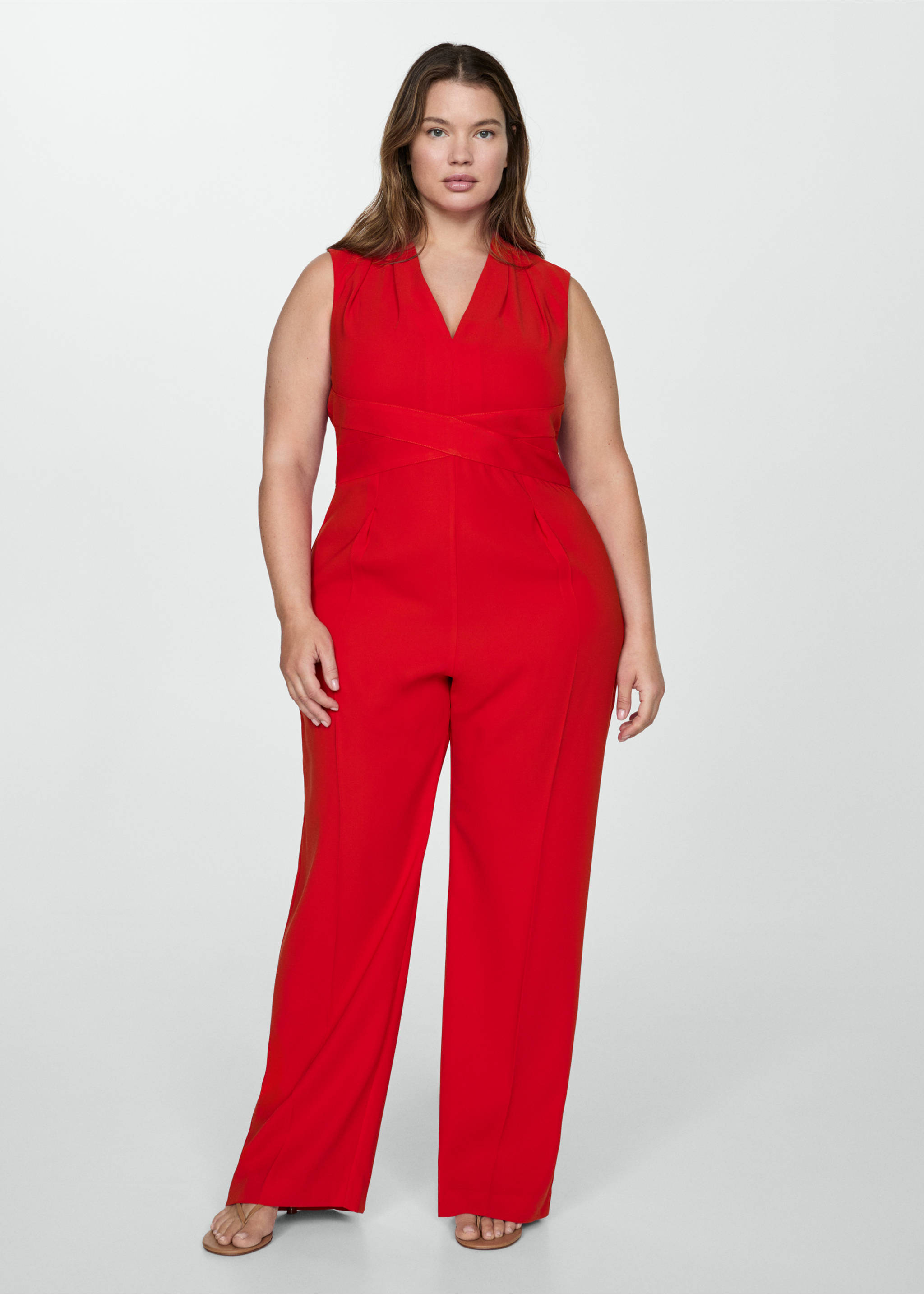 Combi-pantalon détail croisé - Détail de l'article 3, Rouge. Ref: 77064776-00.