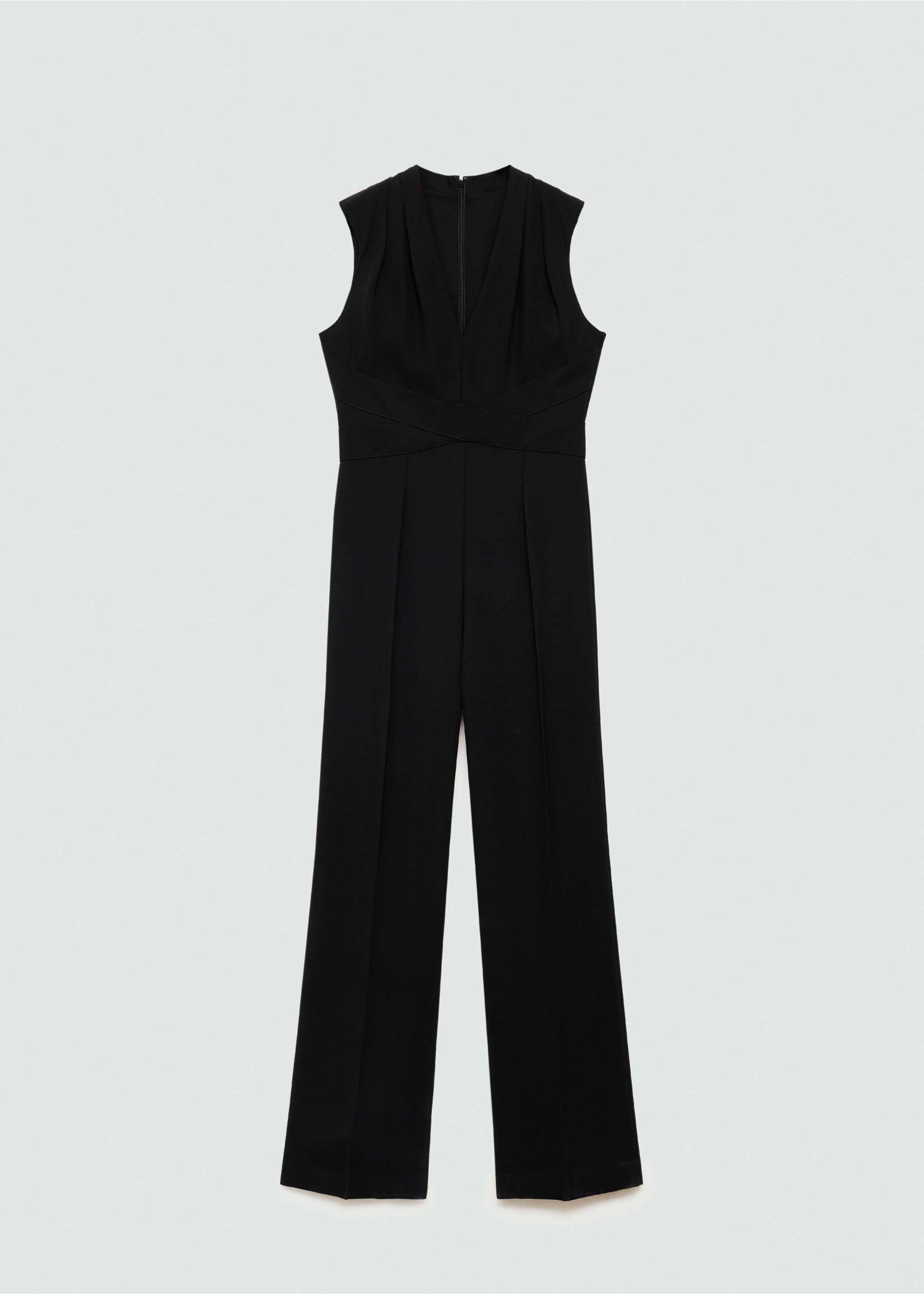 Long jumpsuit with crossover detail - Article without model, Black. Ref: 77064776-00.