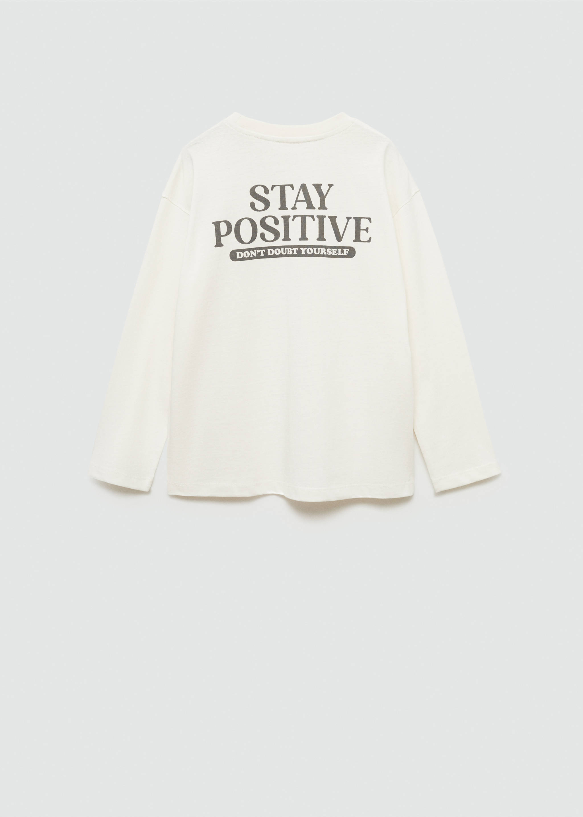 Printed long sleeve t-shirt - Reverse of the article, Off White. Ref: 77064783-00.
