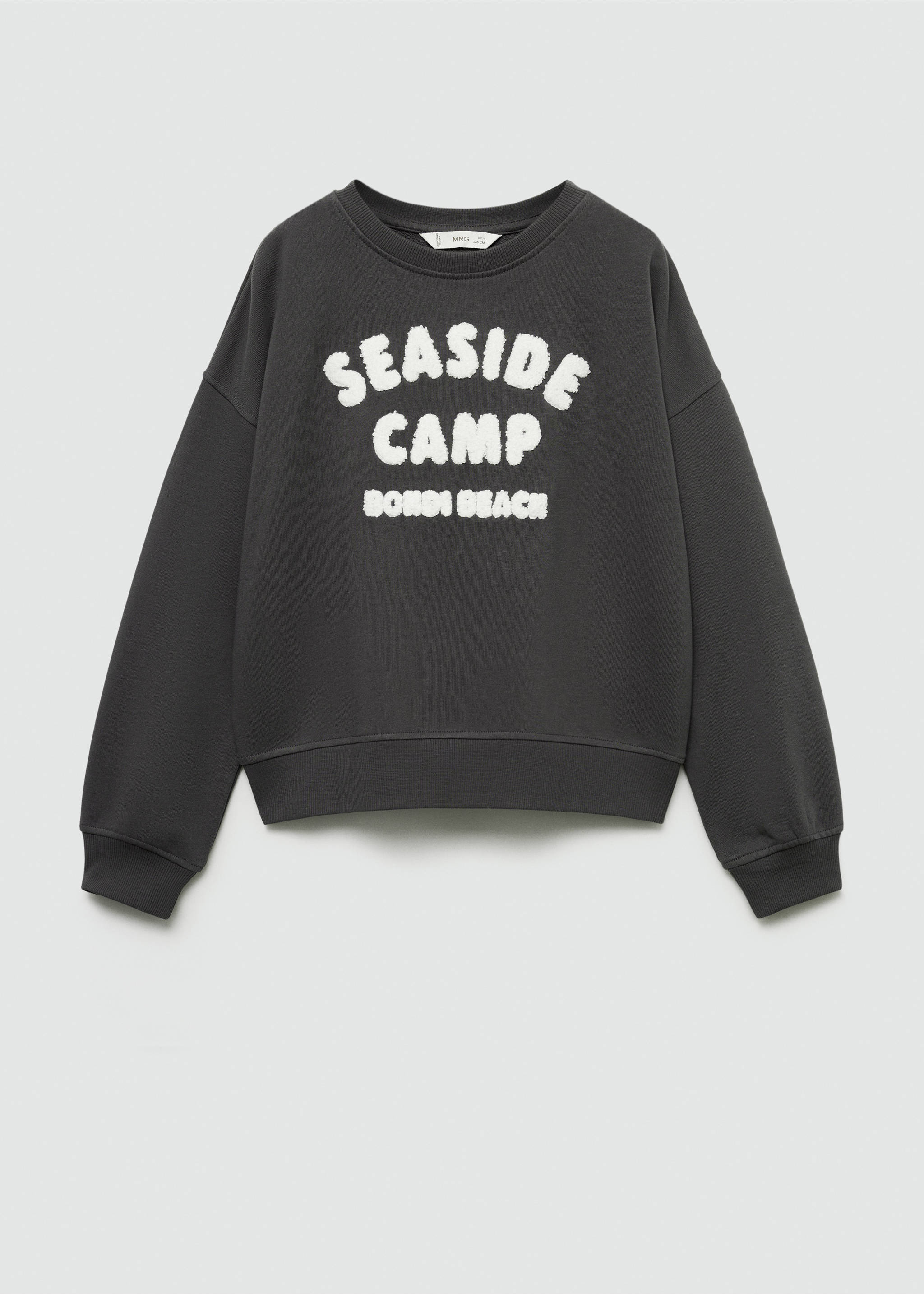 Cotton-blend printed sweatshirt - Article without model, Charcoal. Ref: 77064785-00.