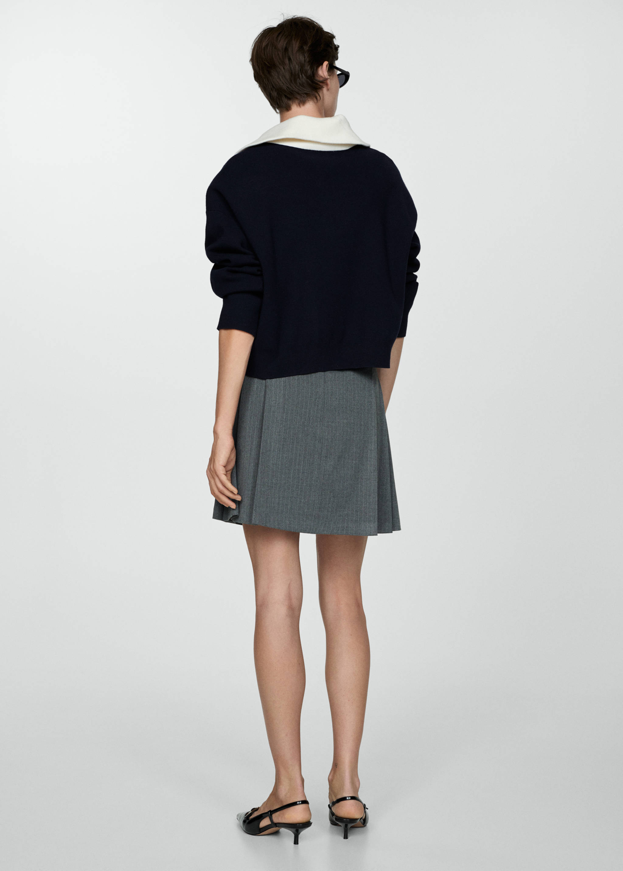 Pinstriped pleated skirt - Reverse of the article