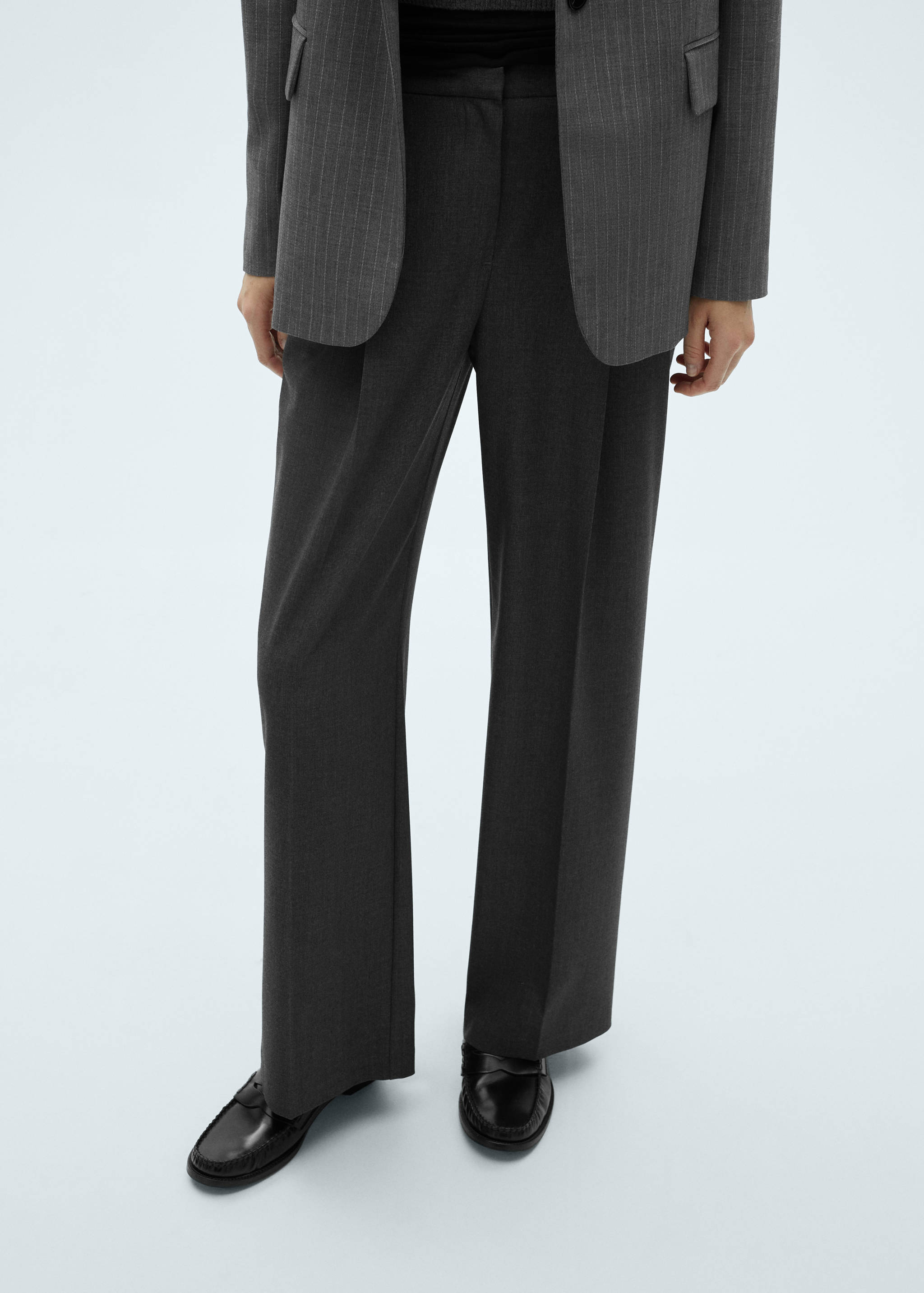 Wide leg pleated trousers - Medium plane