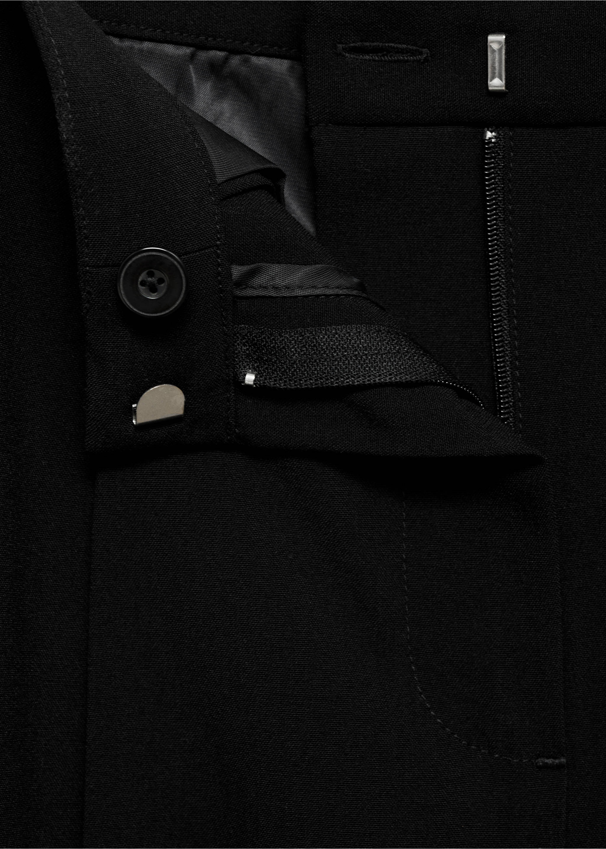 Wide leg pleated trousers - Details of the article 8, Black. Ref: 77064788-00.