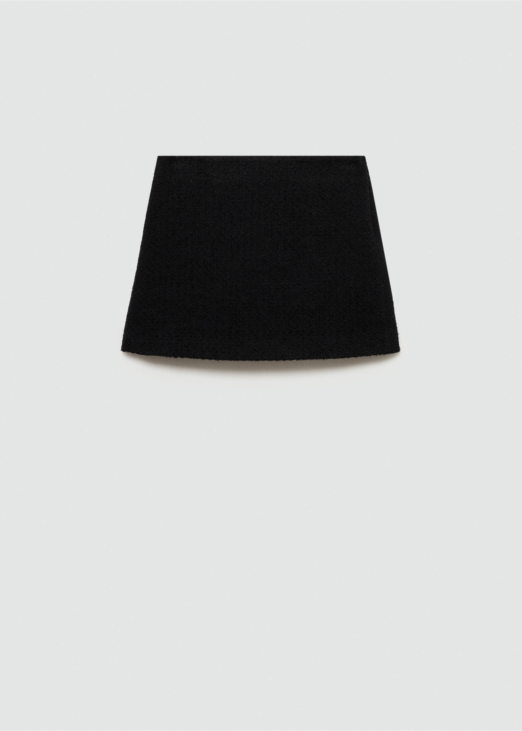 Short tweed skirt - Article without model, Black. Ref: 77064794-00.