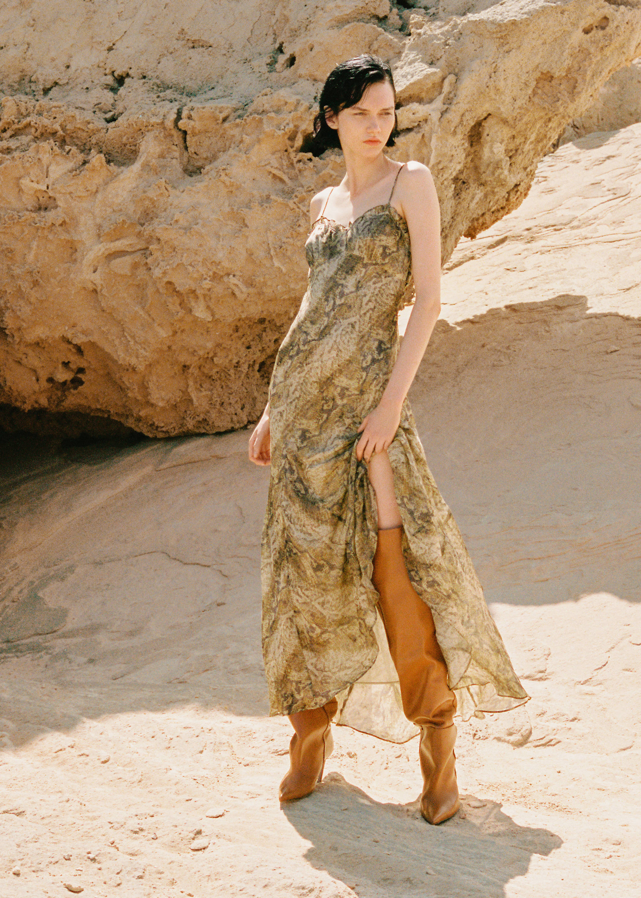 Animal-print chiffon dress - Details of the article 7
