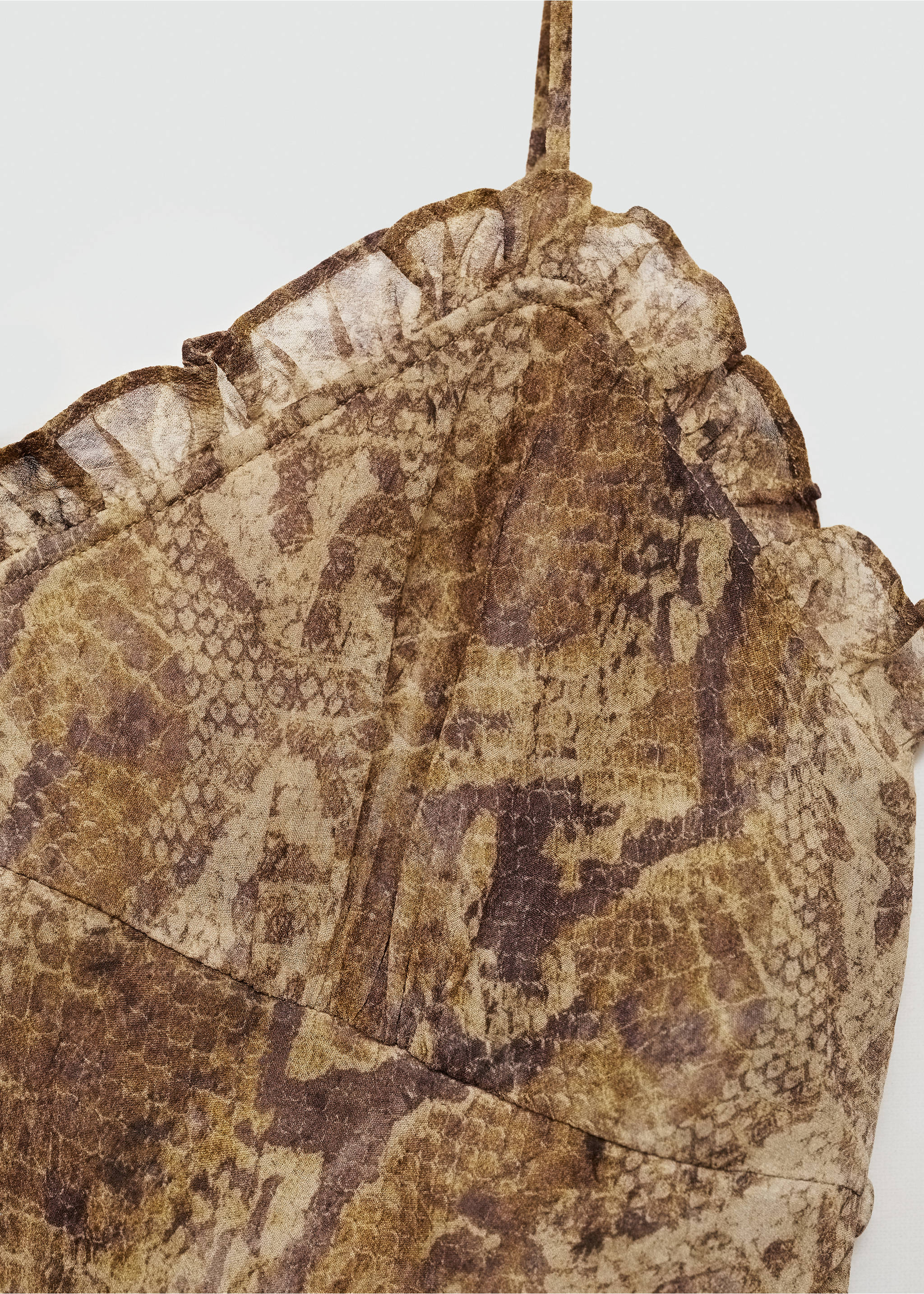 Robe gaze imprimé animal - Détail de l'article 8, Marron. Ref: 77064796-00.