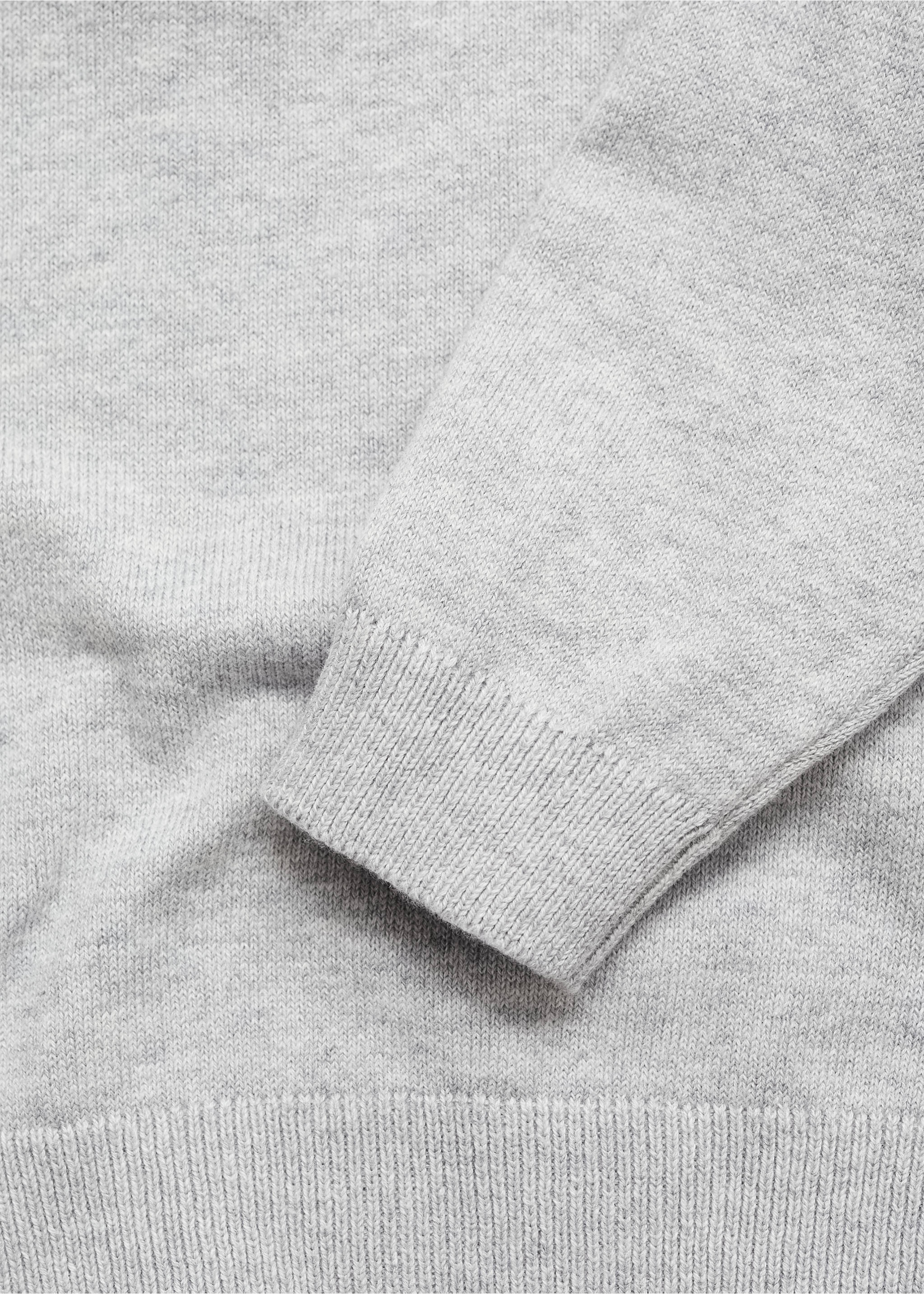 Zip neck jumper - Details of the article 0, Medium Heather Grey. Ref: 77065146-00.