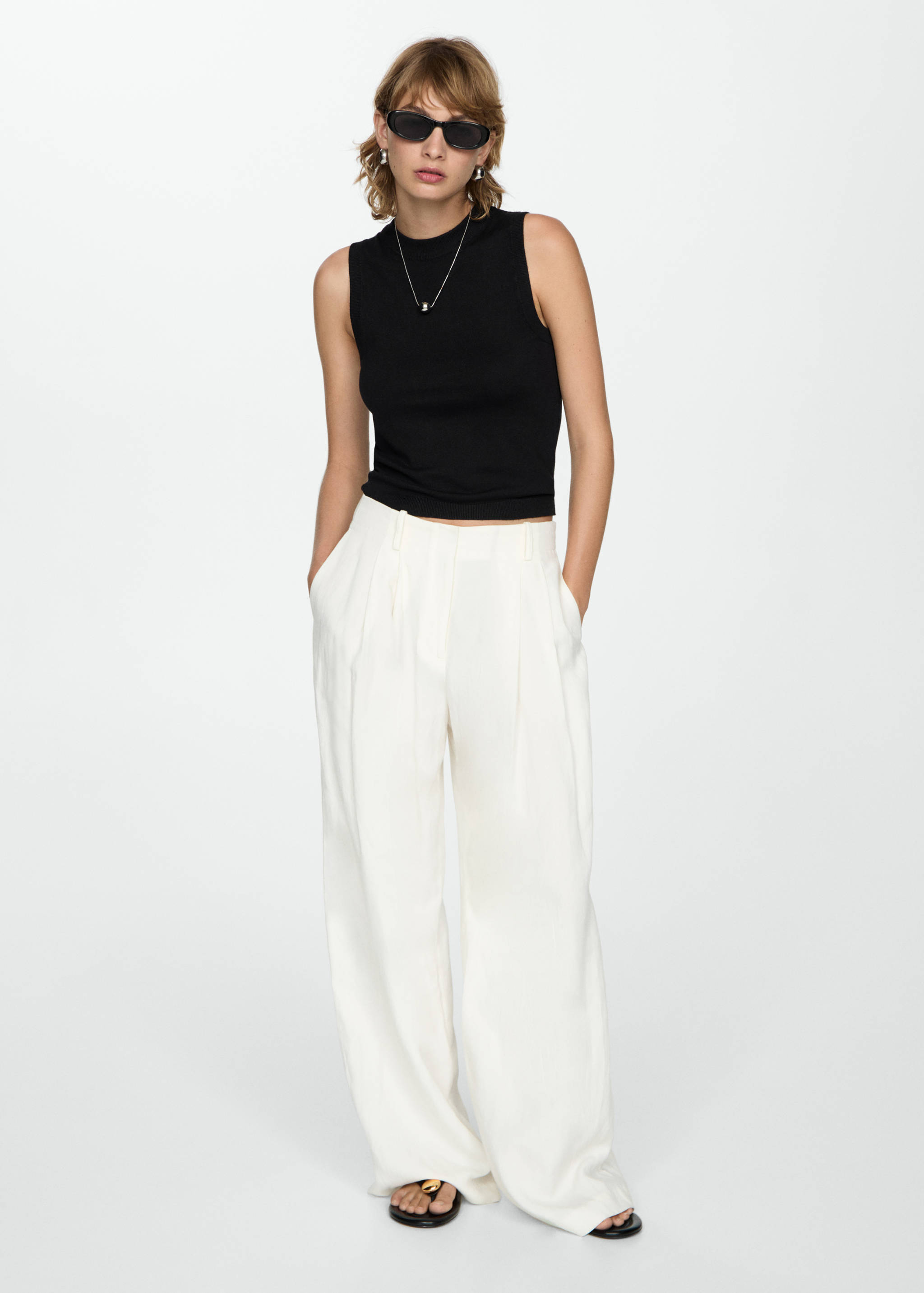 Knitted top with wide straps - Details of the article 2