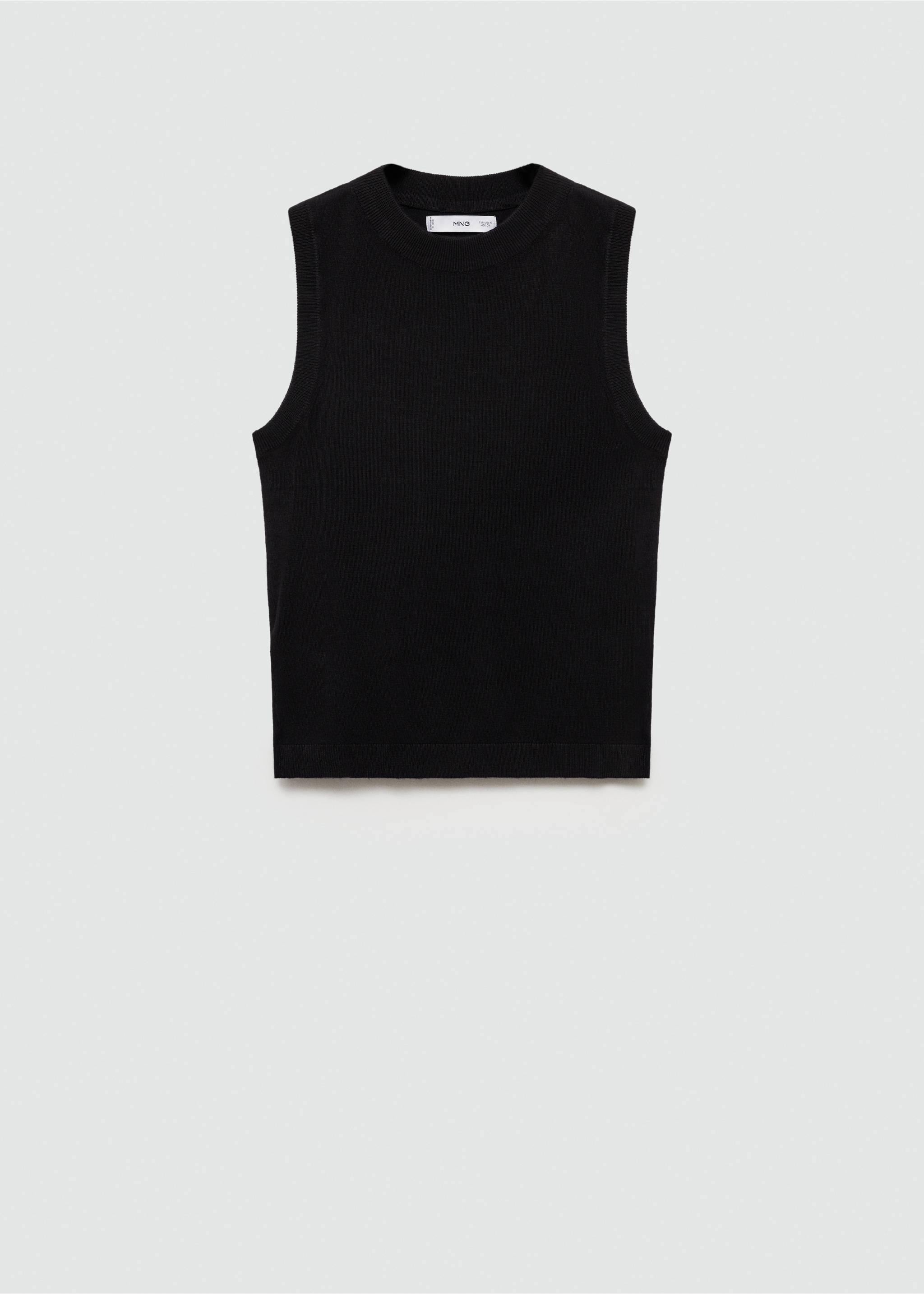 Knitted top with wide straps - Article without model, Black. Ref: 77065148-00.