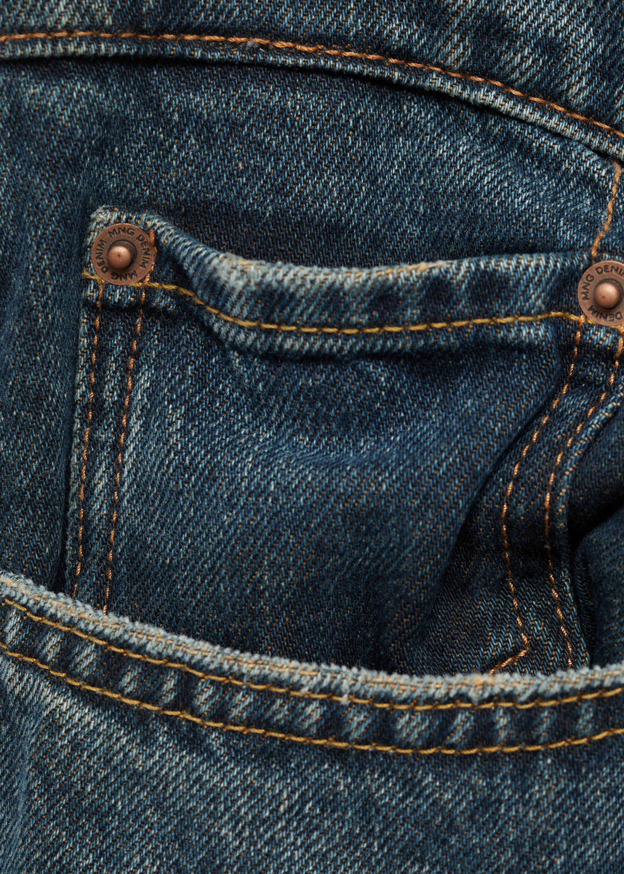 Distressed dark-wash straight fit jeans - Details of the article 0