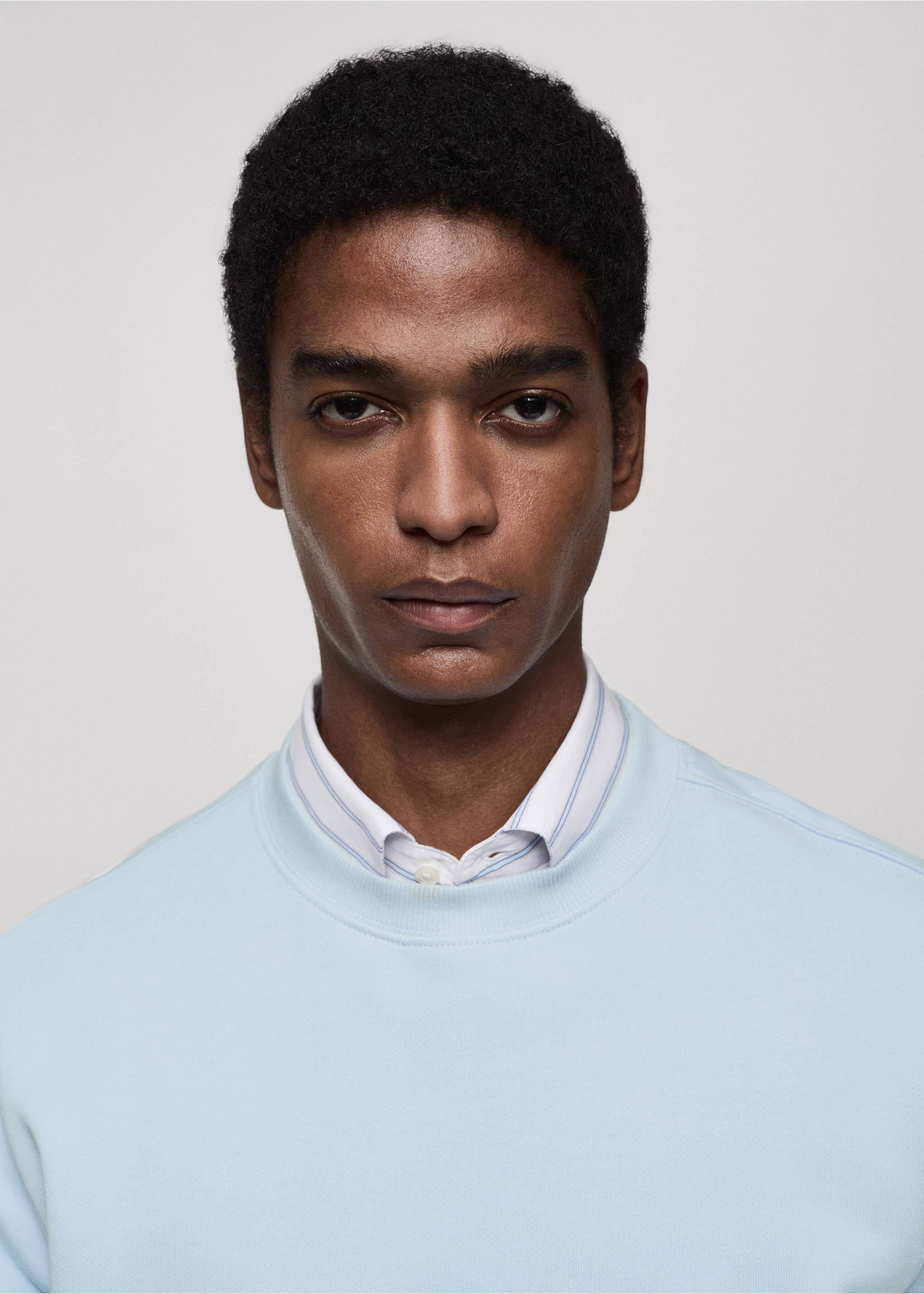100% cotton regular-fit sweatshirt - Details of the article 1, Sky Blue. Ref: 77065150-00.