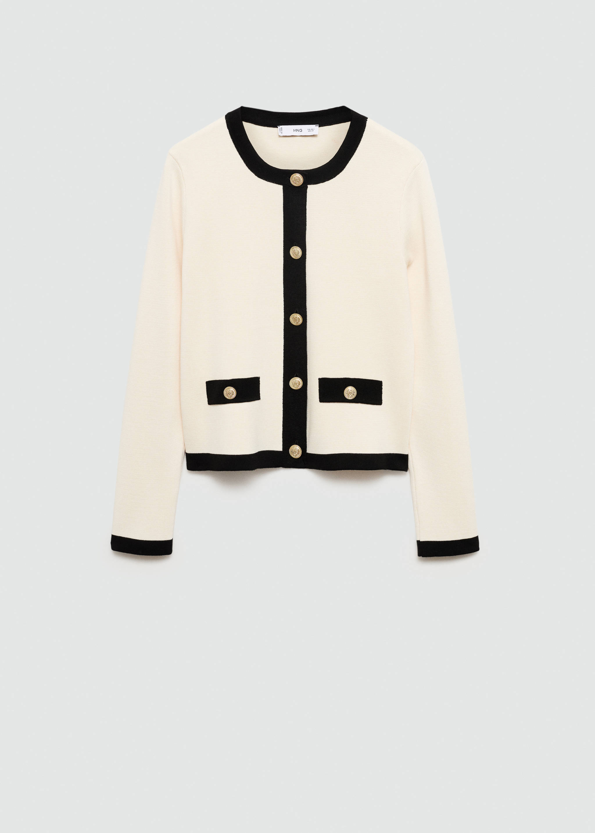 Cardigan with contrasting trim - Article without model