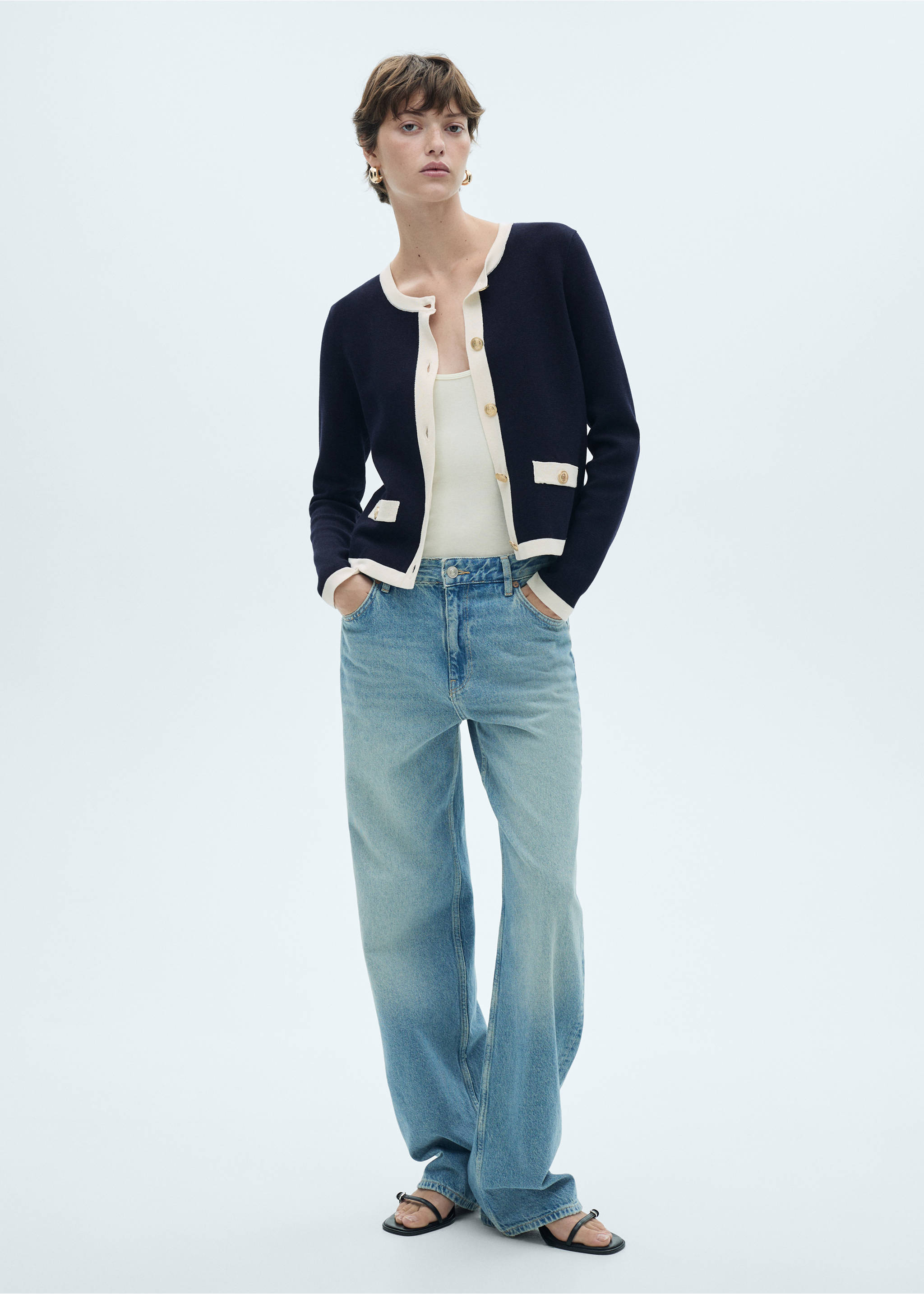 Knitted jacket pia - General plane, Dark Navy. Ref: 77065153-00.