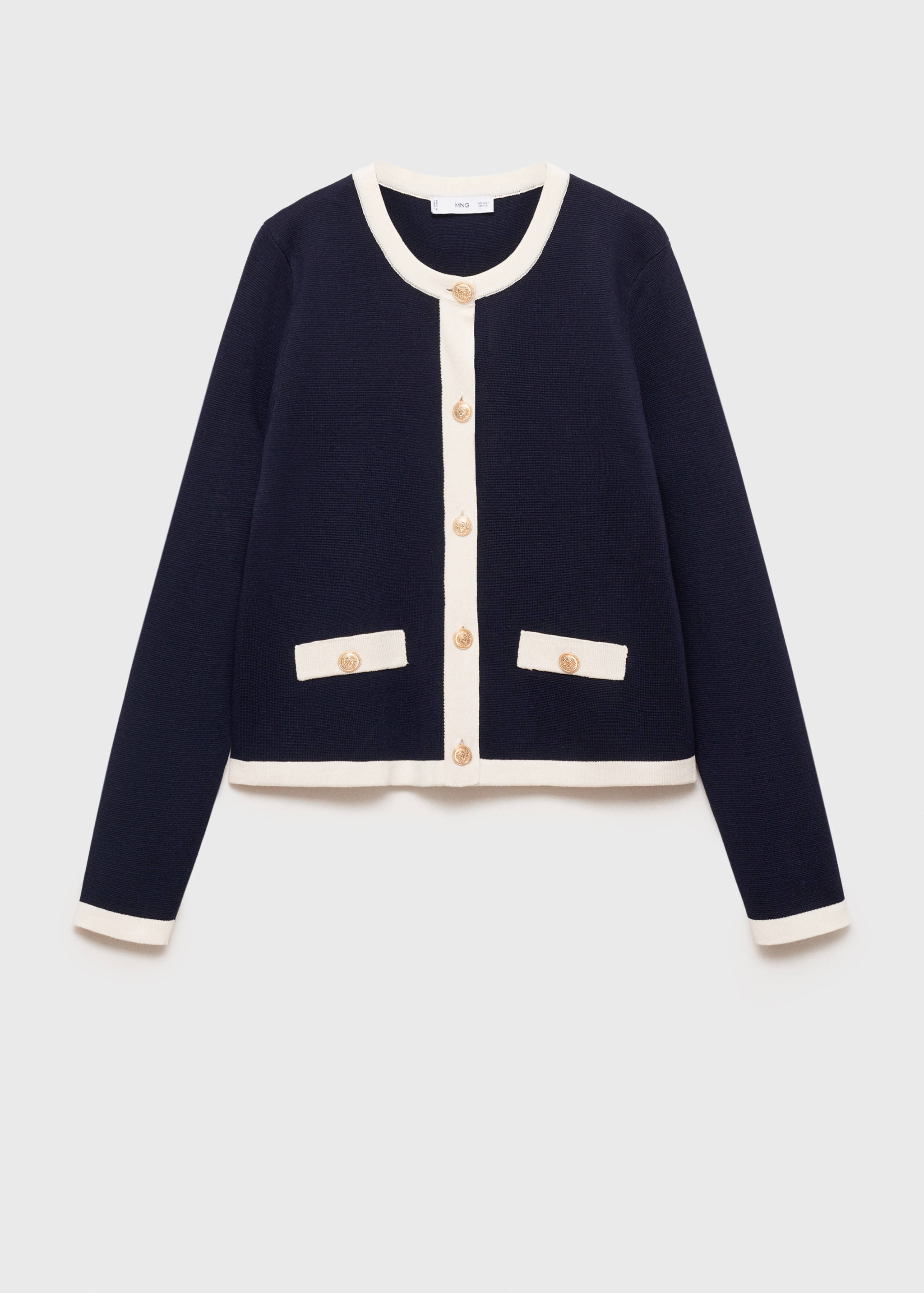 Cardigan with contrasting trim - Article without model