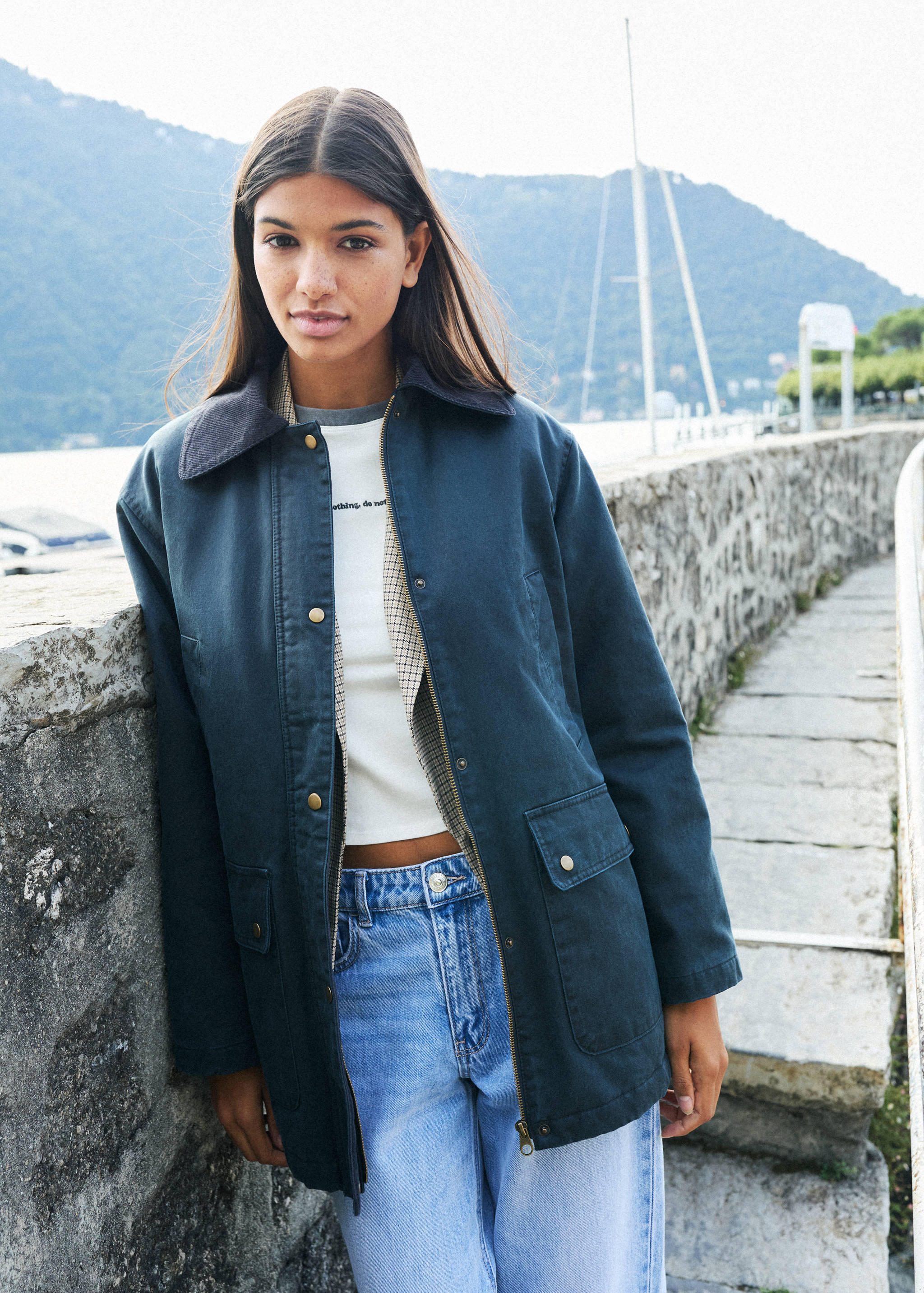 Long waxed-effect parka - Details of the article 5