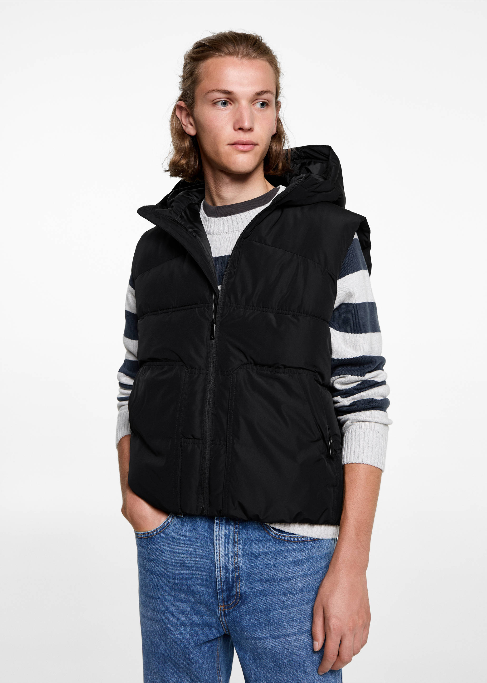 Steppweste - Mittlere Ansicht, Schwarz. Ref: 77065632-00.