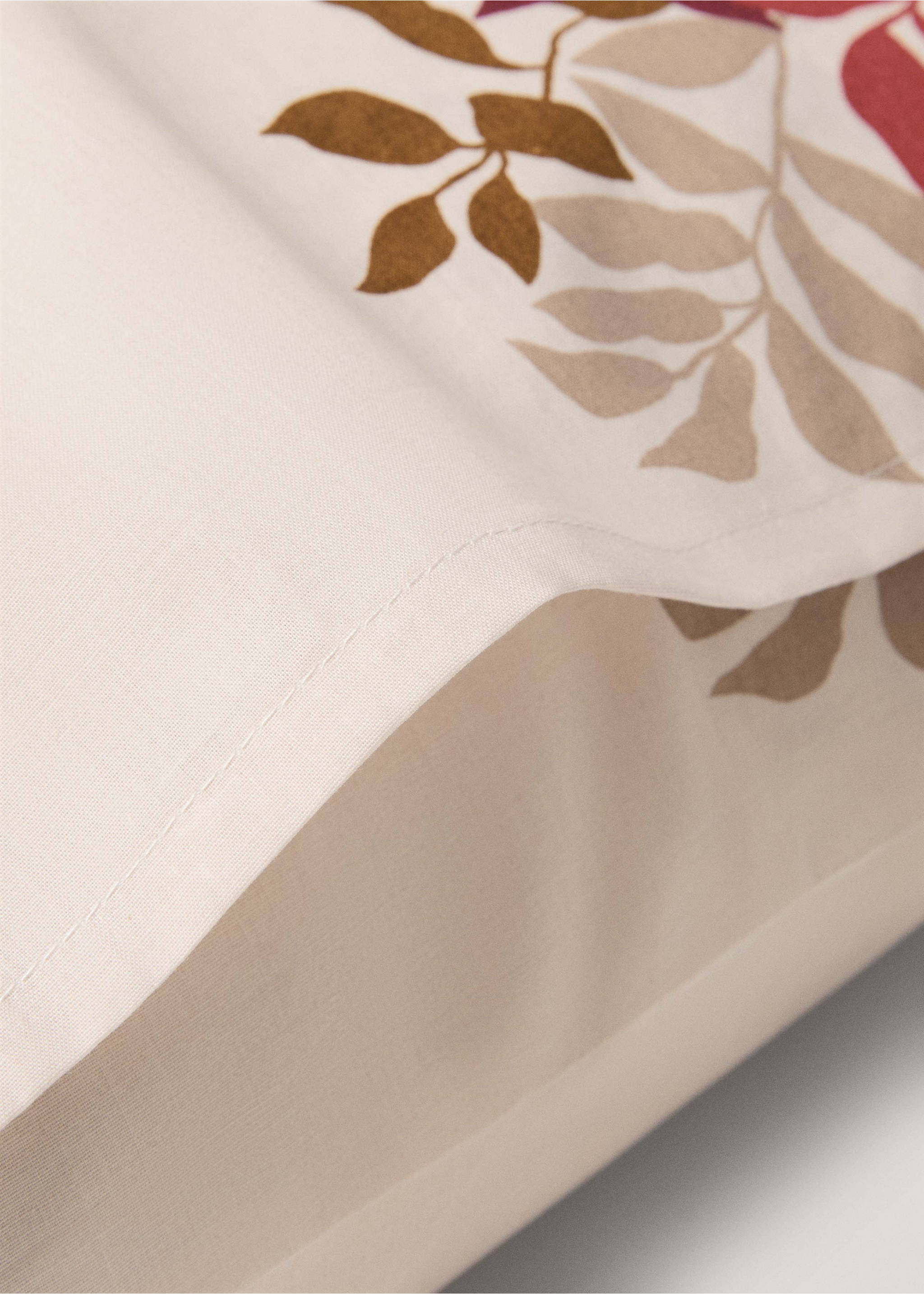 100% cotton floral pillowcase 50x75cm - Details of the article 3, Medium Brown. Ref: 77065634-00.