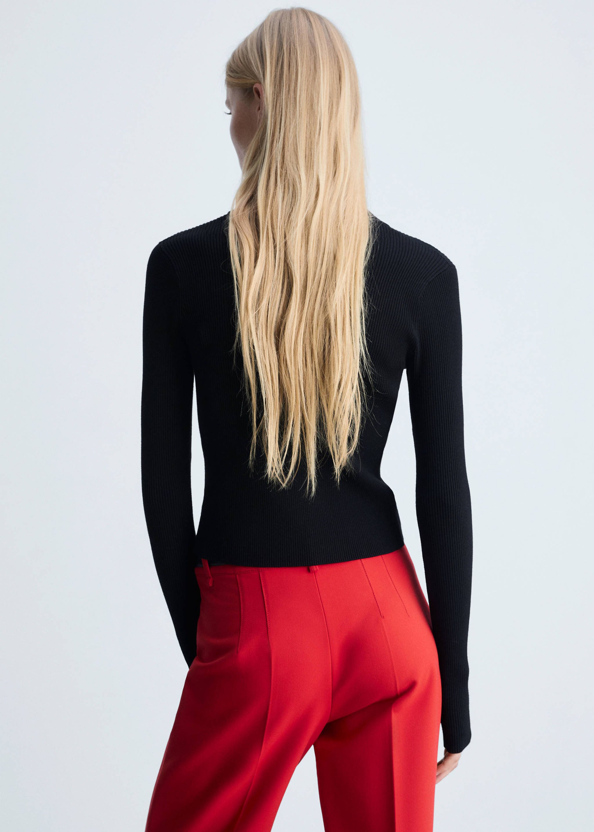 Chaqueta punto fino cremallera - Reverso del artículo