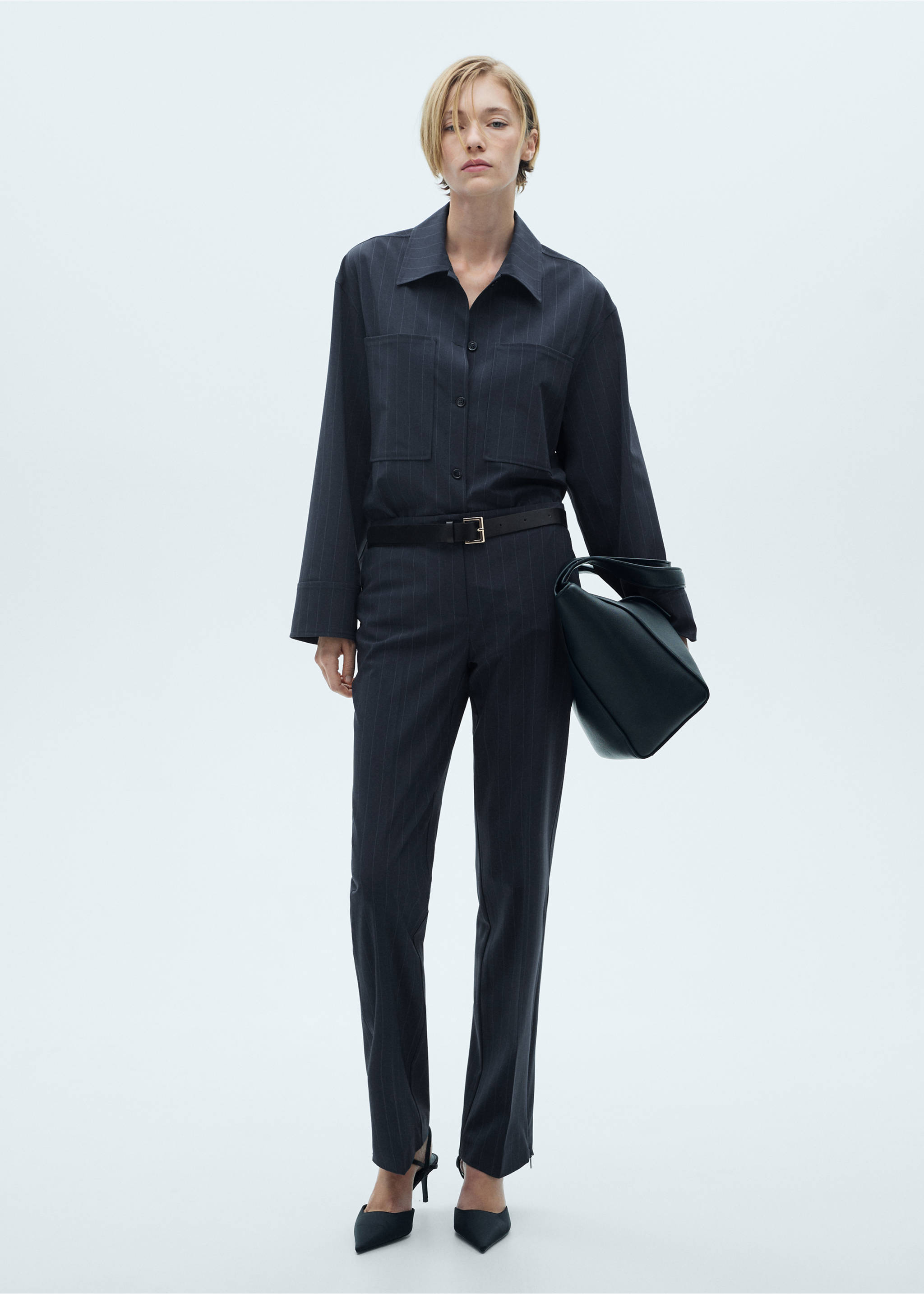 Pinstripe overshirt - General plane, Dark Navy. Ref: 77065649-00.