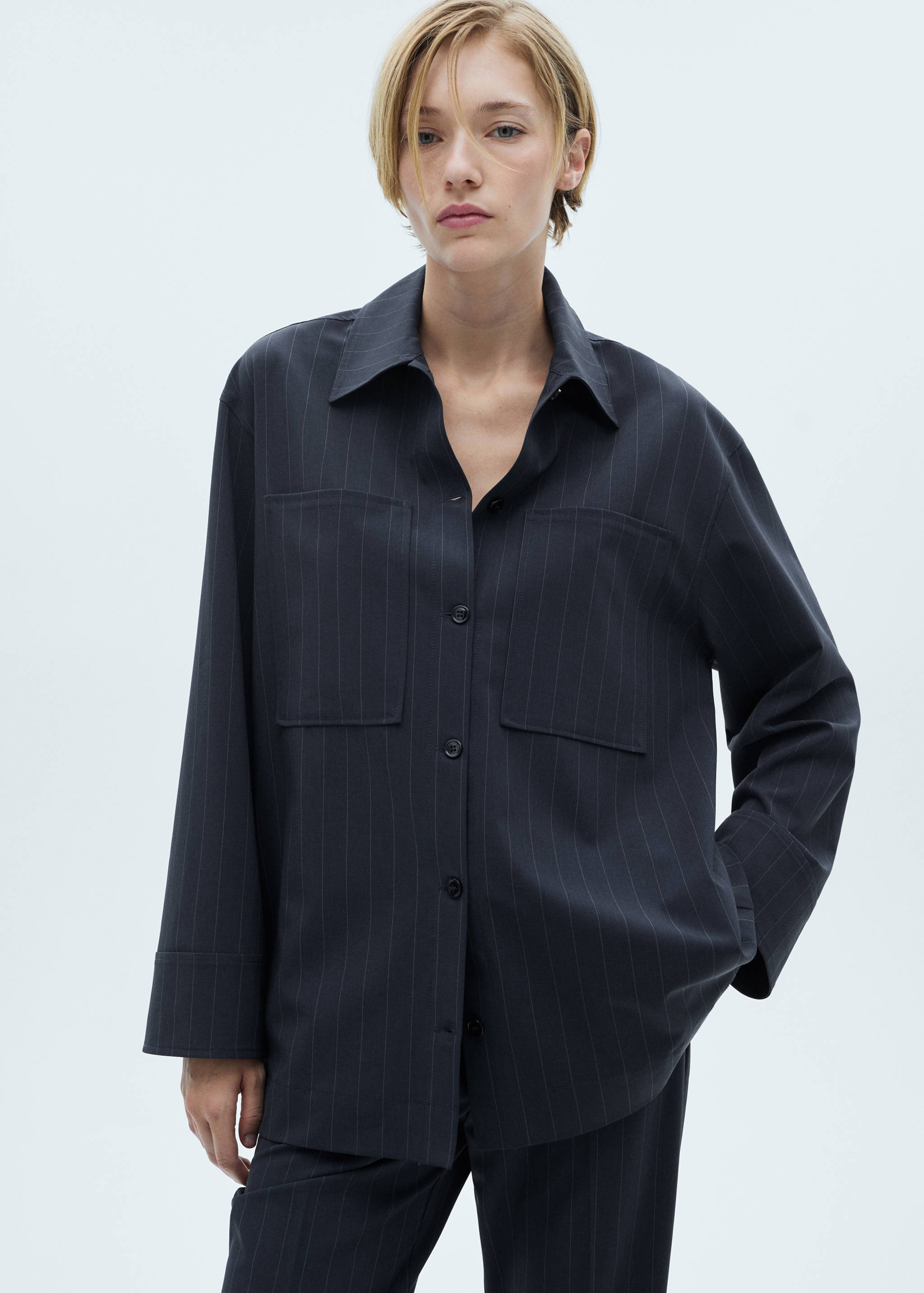 Pinstripe overshirt - Medium plane