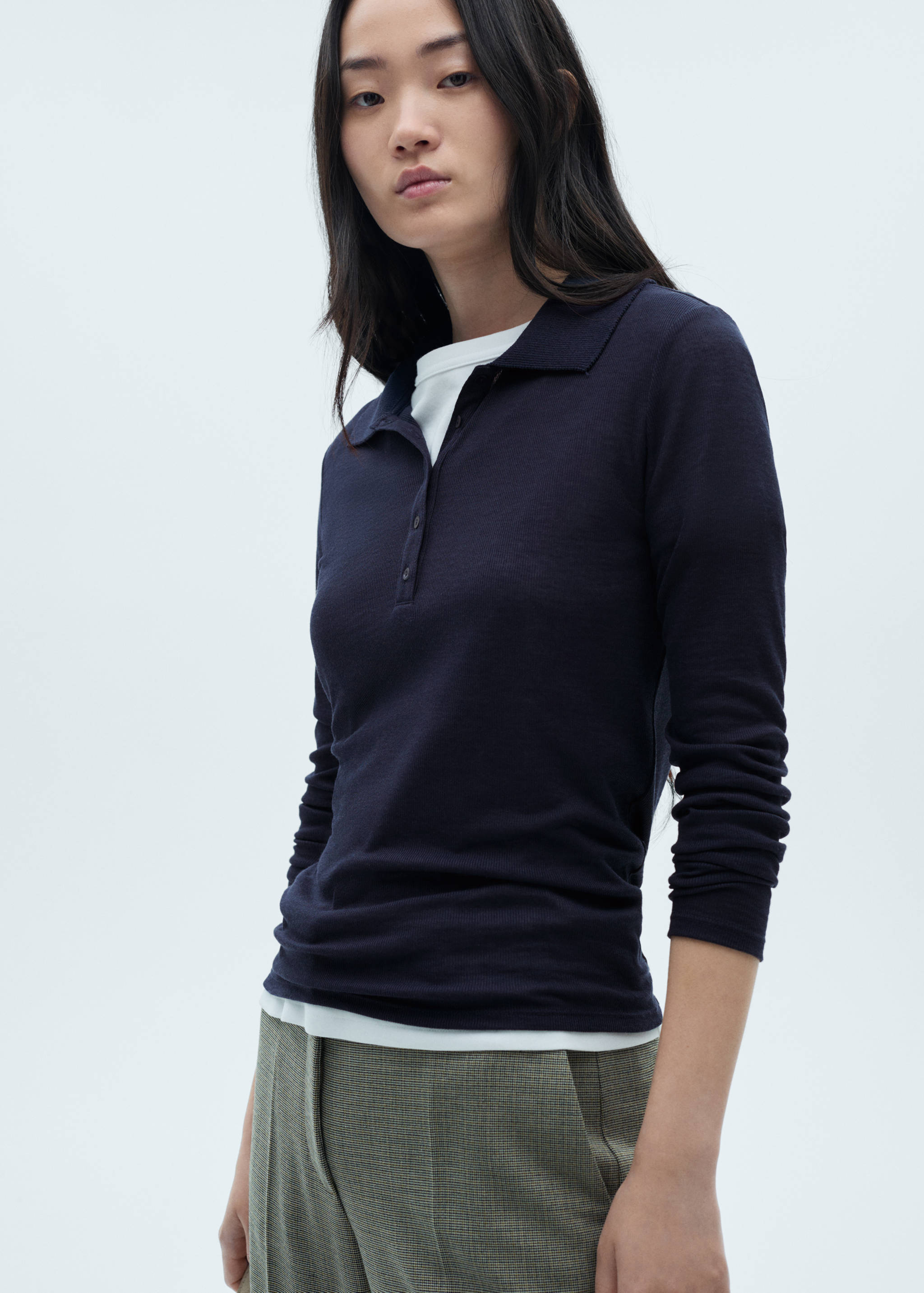 Button-down collar polo shirt - Medium plane