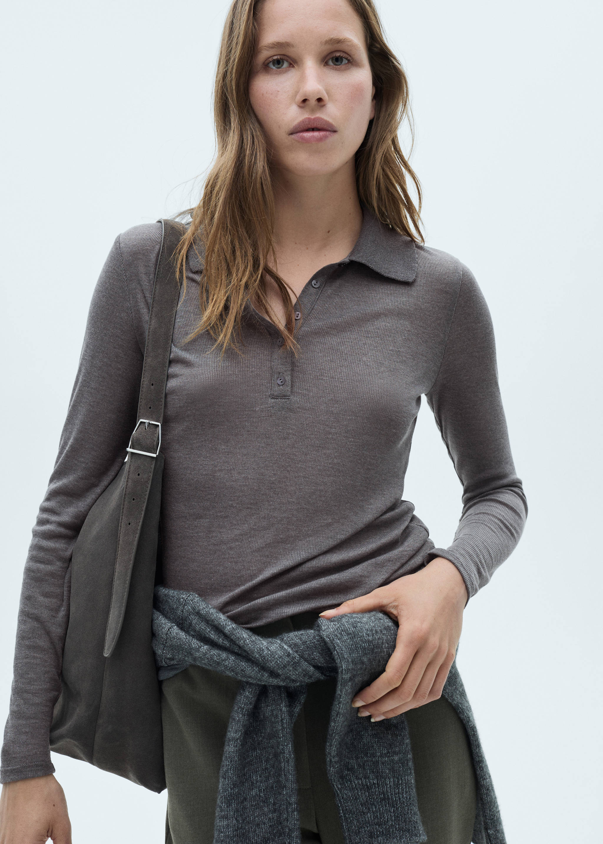 Button-down collar polo shirt - Medium plane