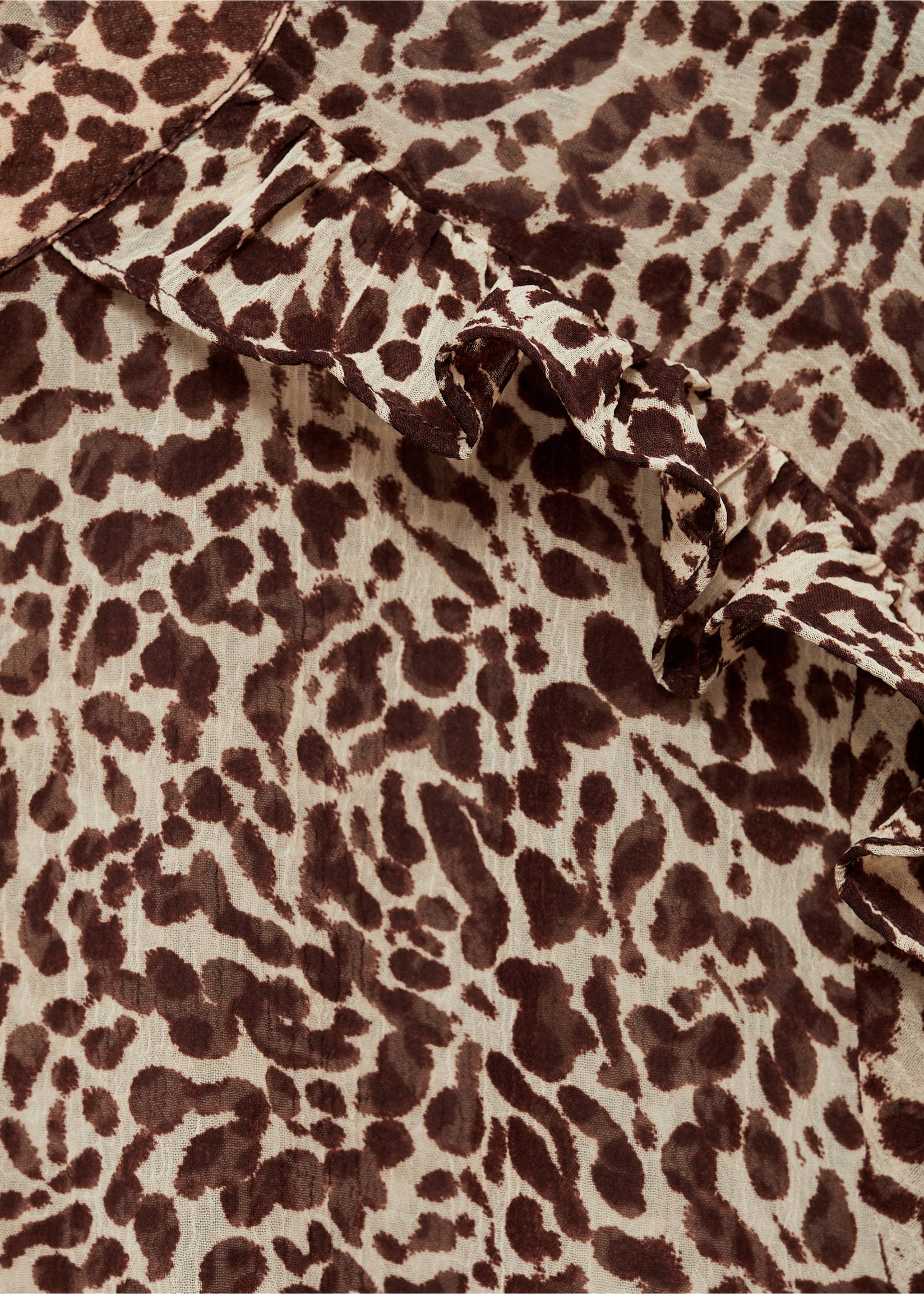 Leopard print draped dress - Details of the article 8, Brown. Ref: 77065657-00.