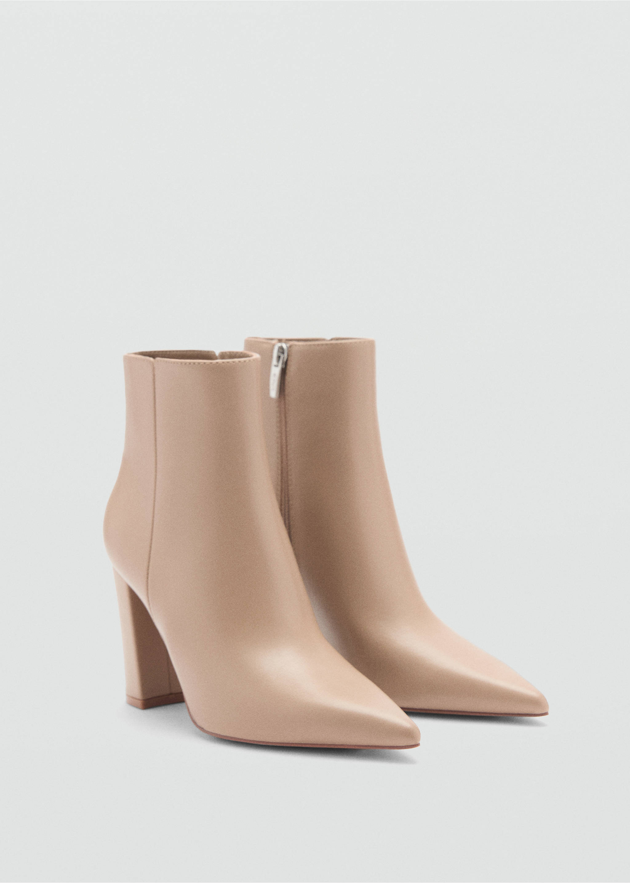 Pointed heel ankle boot - Medium plane, Beige. Ref: 77065663-00.