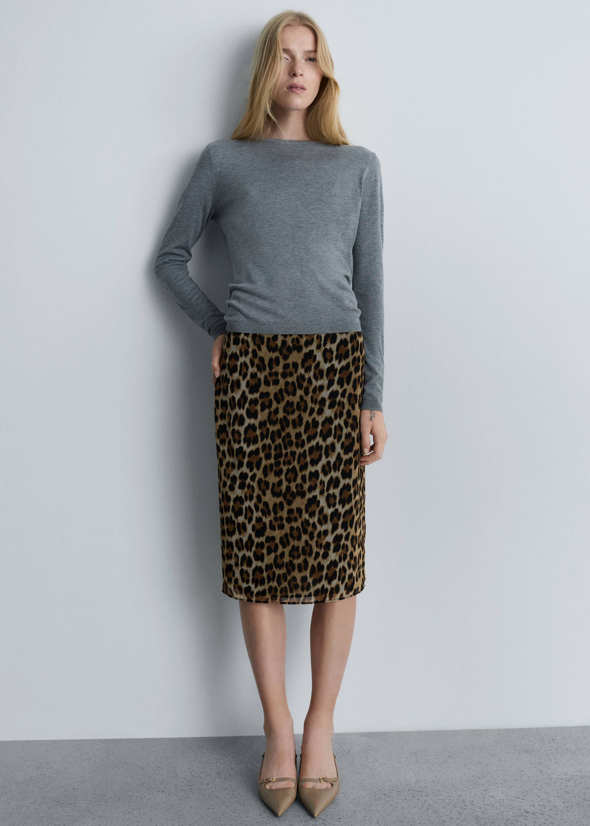 Leopard midi skirt - Details of the article 2